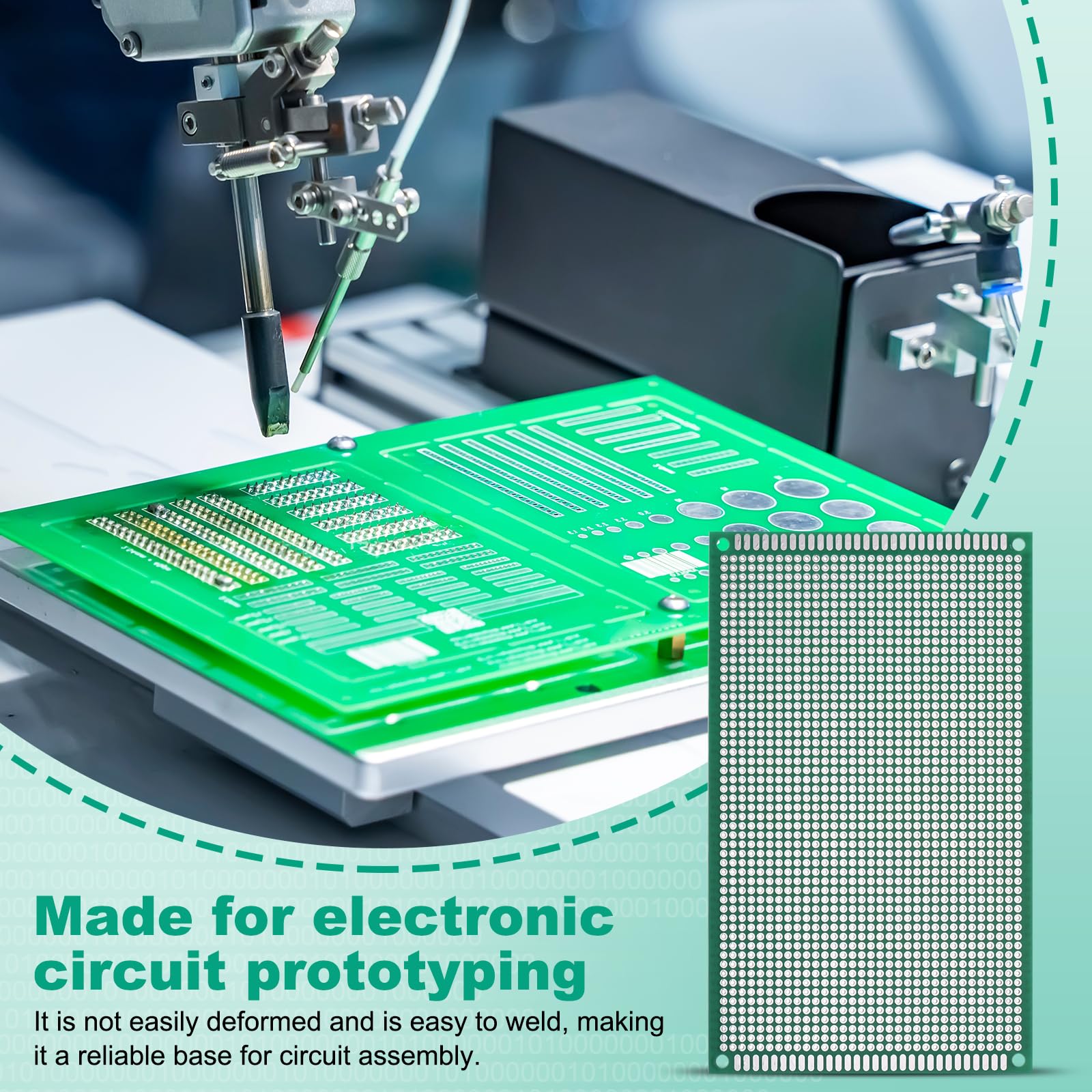 sourcing map 24 placas PCB de una sola cara, placa de prototipado de circuito impreso de fibra de vidrio FR-4, kit de prototipo universal para bricolaje, soldadura, electrónica, verde de 3.54 x 5.9