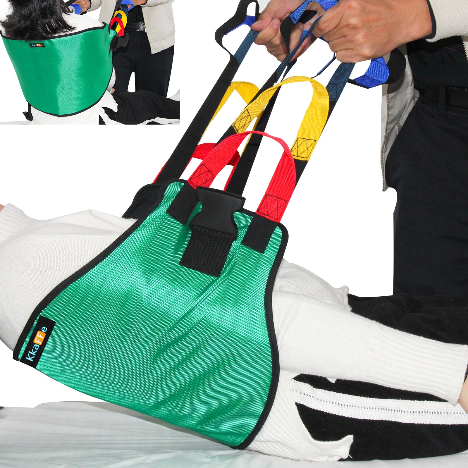 Transfer Sling for Nursing Patients, 61 Inches Patient Lift for Seniors, Elderly Safety Lifting Aids，Transfer Belt for Patient Care，Transfer Boards for Bedridden Patient(Green)