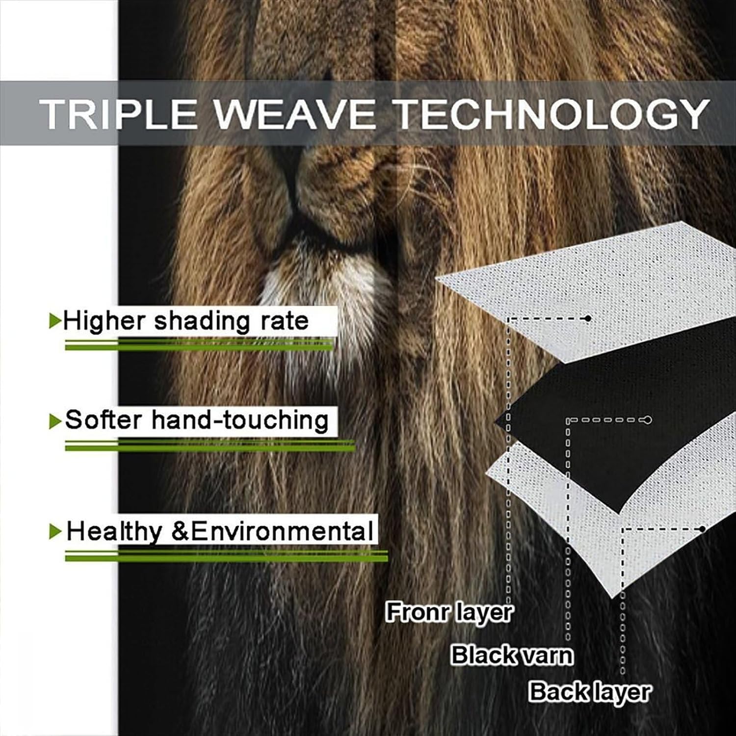 Animal Lion Blackout Window Curtains, African Animals Grassland Jungle Lion Print Pattern Window Drapes, for Living Room Bedroom 42x45in 2 Panels