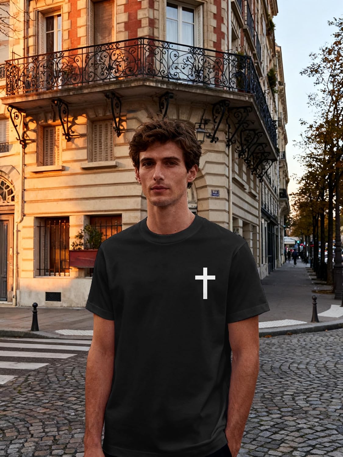 Christian Shirts for Men Faith Over Fear Shirt Religious Cross T Shirts Vintage Bible Verse Graphic Tee Tops - Image 3
