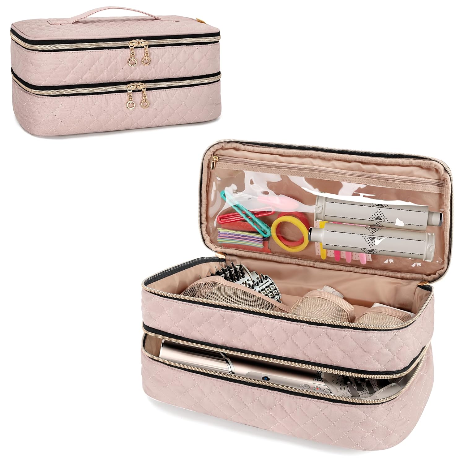 Teamoy Travel Storage Bag Compatible with Shark FlexStyle (HD435/430), Dyson Supersonic Hair Dryer, Travel Carrying Case for Airwrap Styler and Attachments, Misty Rose Teamoy Travel Storage Bag Compatible with Shark FlexStyle (HD435/430), Dyson Supersonic Hair Dryer, Travel Carrying Case for Airwrap Styler and Attachments, Misty Rose