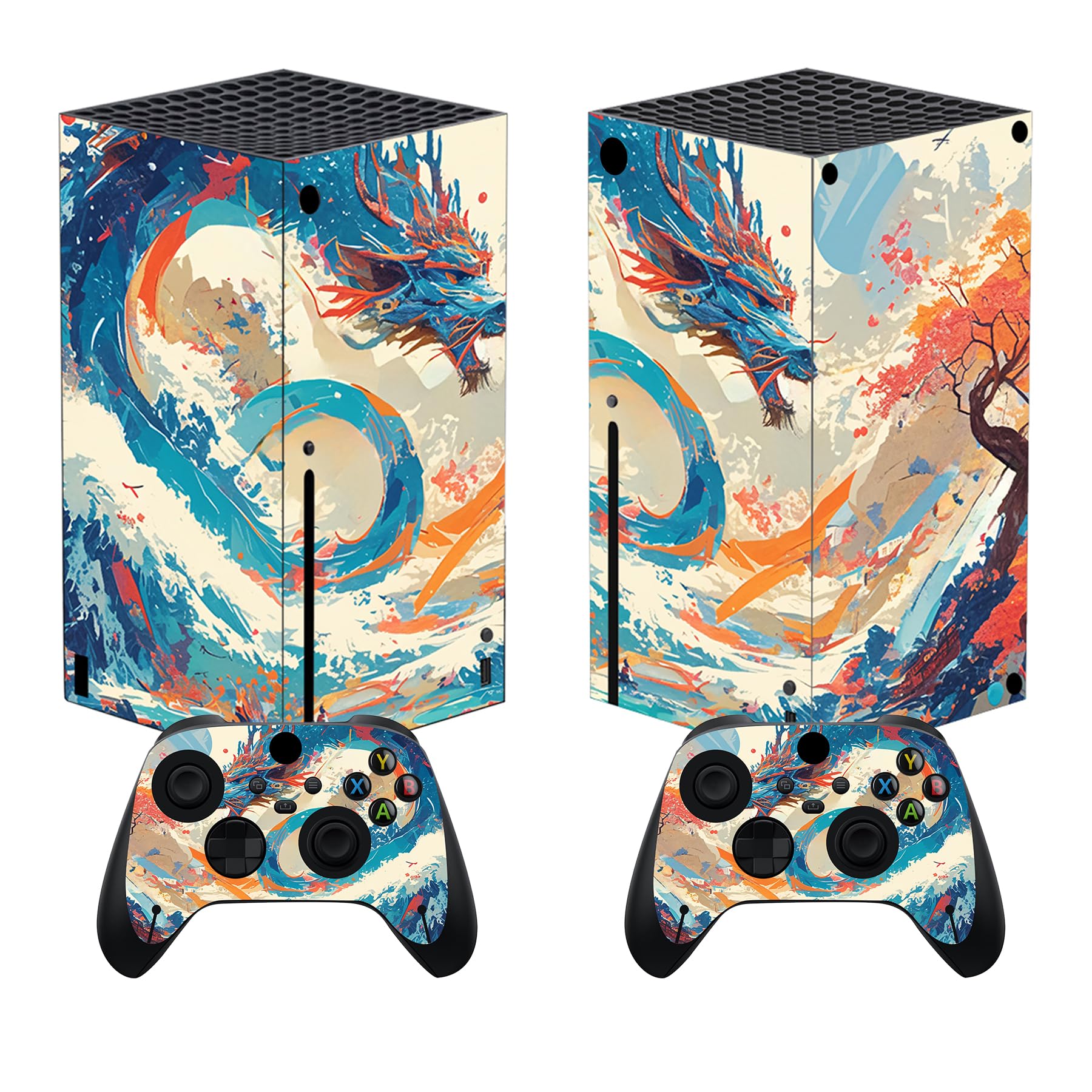 playvital Custom Vinyl Skins for Xbox Series X, Wrap Decal Cover Stickers for Xbox Series X Console Controller - Fearlessness — view 20