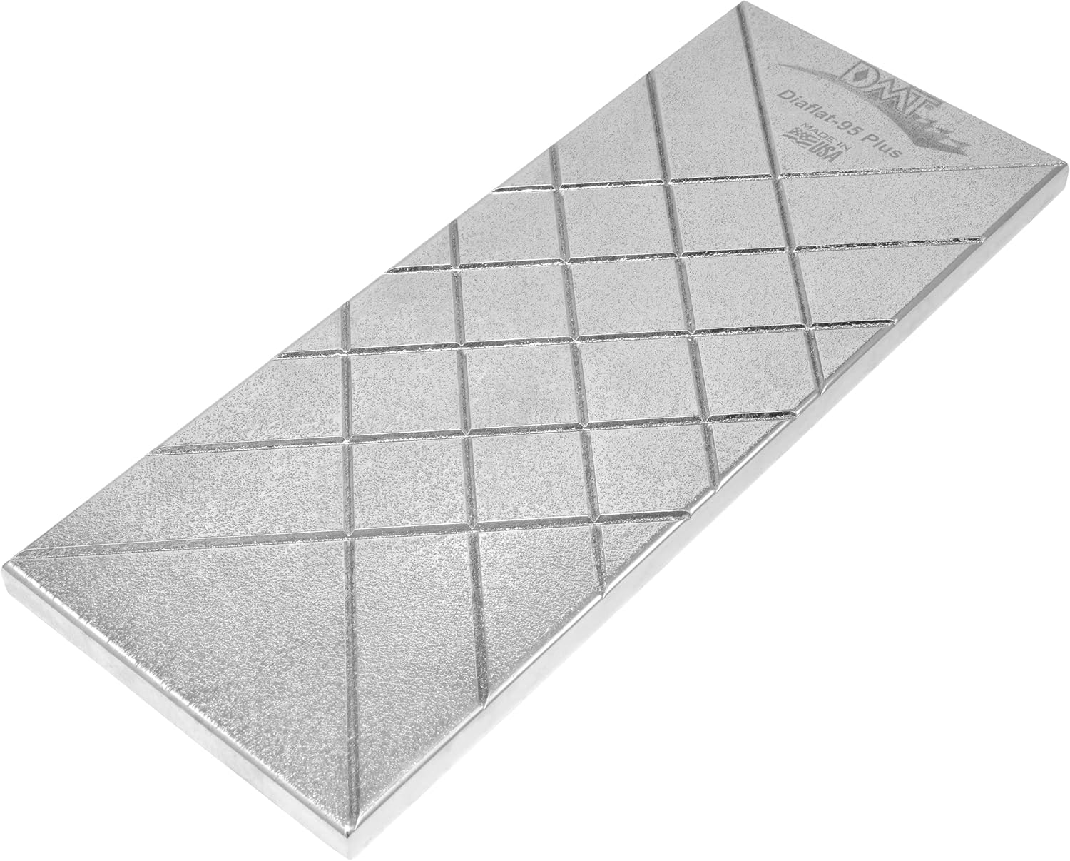 DMT DIAFLAT-95-PLUS Diamond Lapping Plate, 95 Micron Flattening Stone for Water, Oil & Arkansas Stones, 0.0005” Precision Whetstone Flattening Stone with Durable Hardcoat Technology, 10"L x 4"W