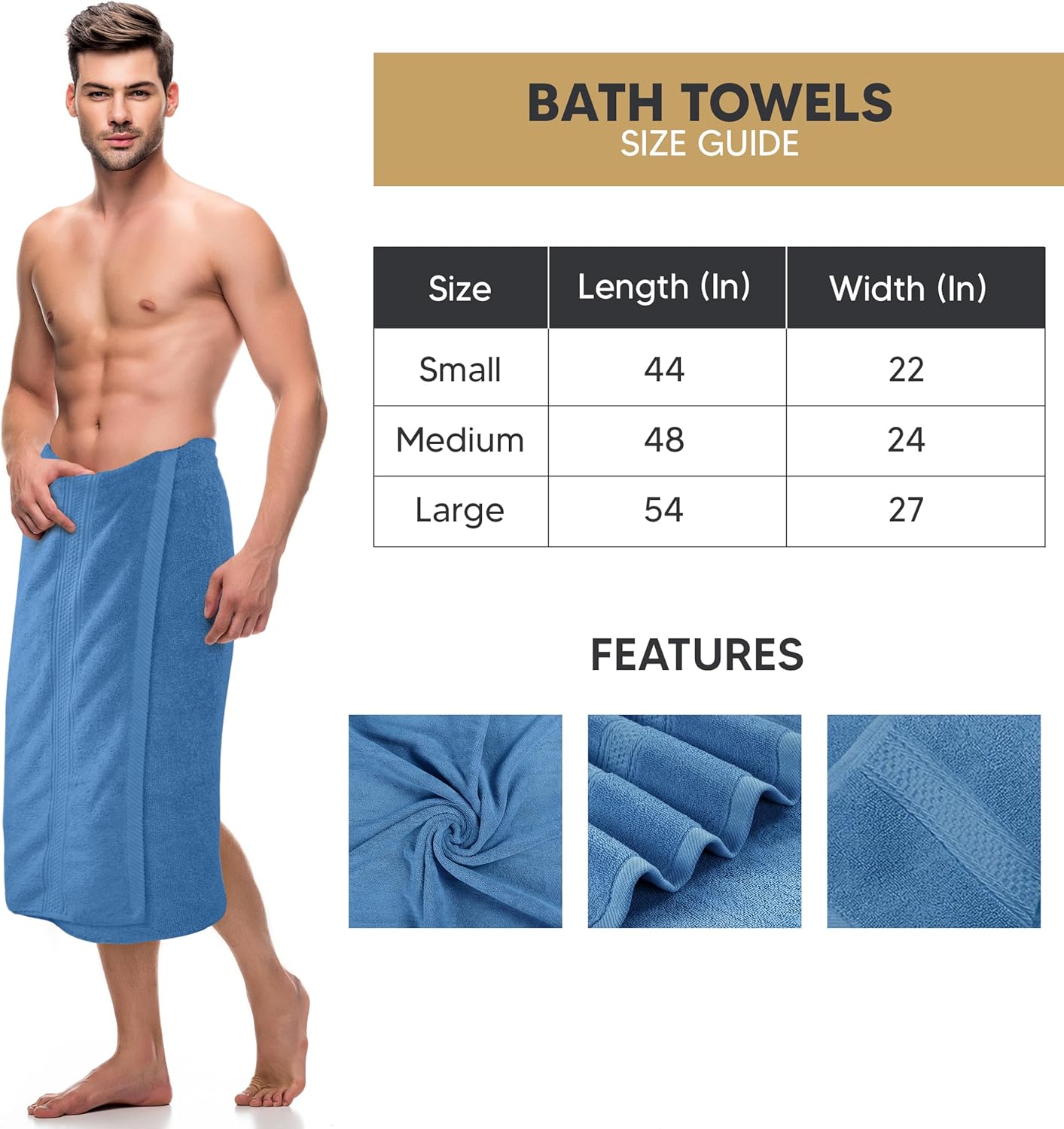 Utopia Towels 4 Pack Premium Bath Towels Set, 27 by 54 Inches, 100% Ring Spun Cotton 600GSM, Lightweight and Highly Absorbent Quick Drying Towels, Perfect for Daily Use, Electric Blue - Image 7