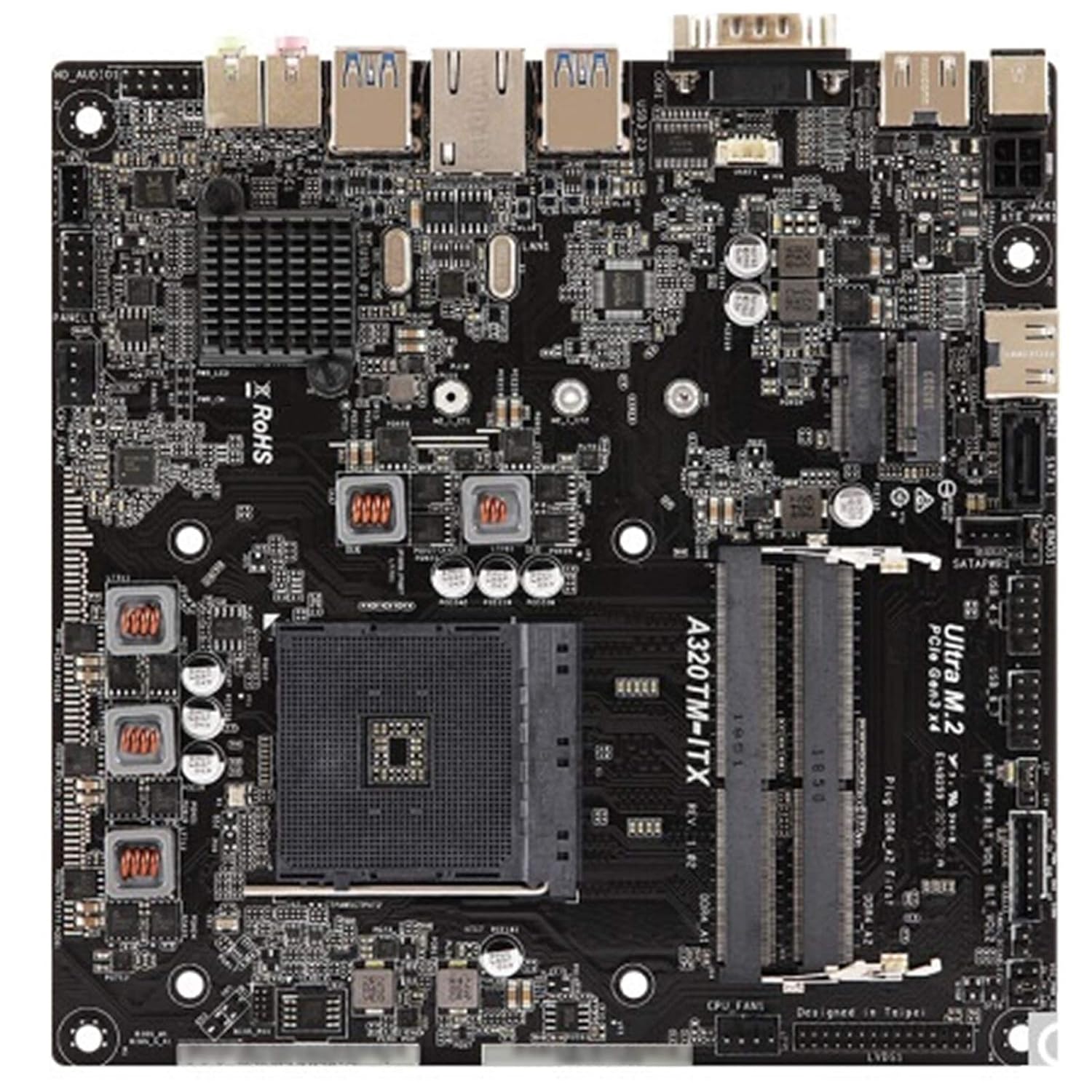 WWWFZS Motherboards Fit for A320 AM4 Mini- ITX Itx Htpc Moederbord Voor Fit for Asrock A320TM- ITX Desktop Board USB3. 1 M. 2 DDR4