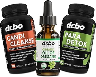 Oregano Oil Organic Liquid Drops & Cleanse Capsules - Oil of Oregano Drops Tincture Extract, Candi Cleanse Detox - Organic...