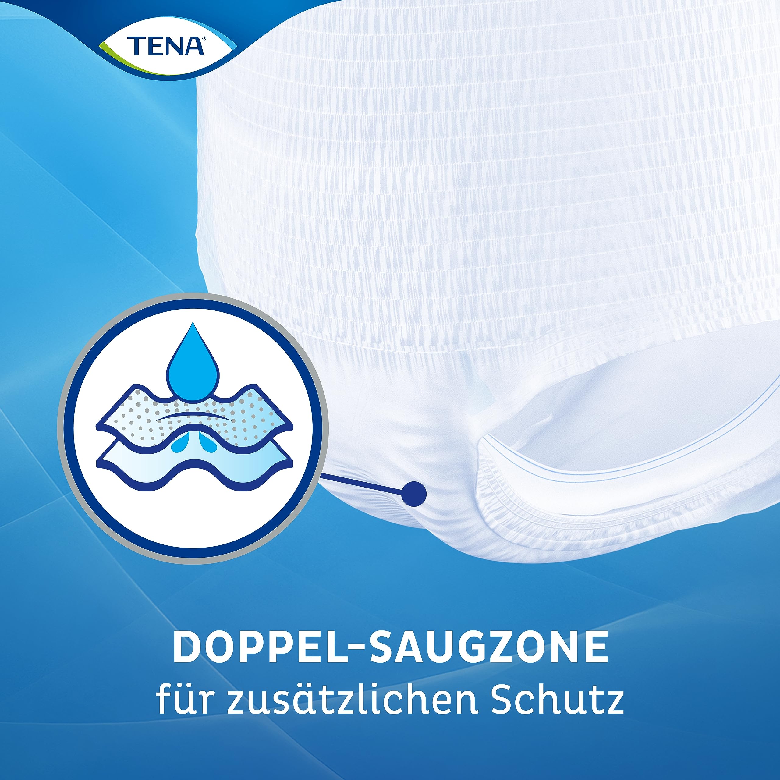 TENA Pants Plus - 56 Pants im Monatspaket (4 x 14 Stück) - Einweghosen für Frauen und Männer - atmungsaktive Unisex Inkontinenzslips - bei Blasenschwäche und Harninkontinenz - Weiß, Größe L