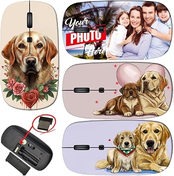 maizi Custom Wireless Mouse for MacBook Computer Personal, Mice for 20230743 Close up Number Five 2.4G Portable with USB Receiver Printed in USA