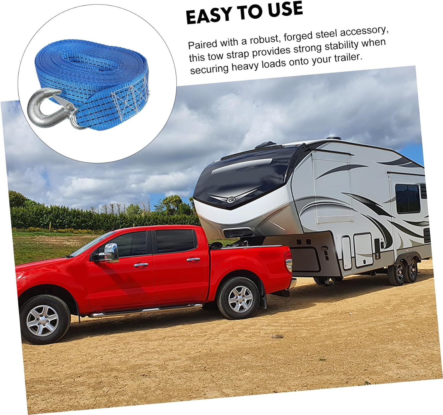 MAGICLULU 6M Heavy Duty Boat Winch Strap Tow Belt for Trailers Enhanced Safety Efficiency Easy Attachment Hook for Cargo Handling Towing