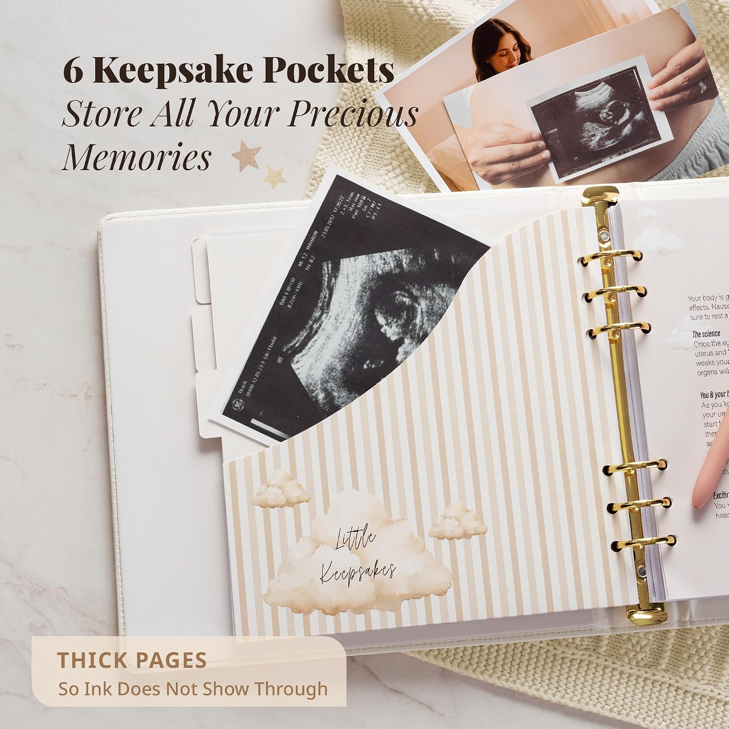 Pregnancy Journal for First Time Moms 2026 I Faux Leather, Gold Foil & Bearly Wait Theme I Pregnancy Must Haves Gifts for Expecting Mom/Gifts for Pregnant Women Mom To Be - Baby Book Keepsake