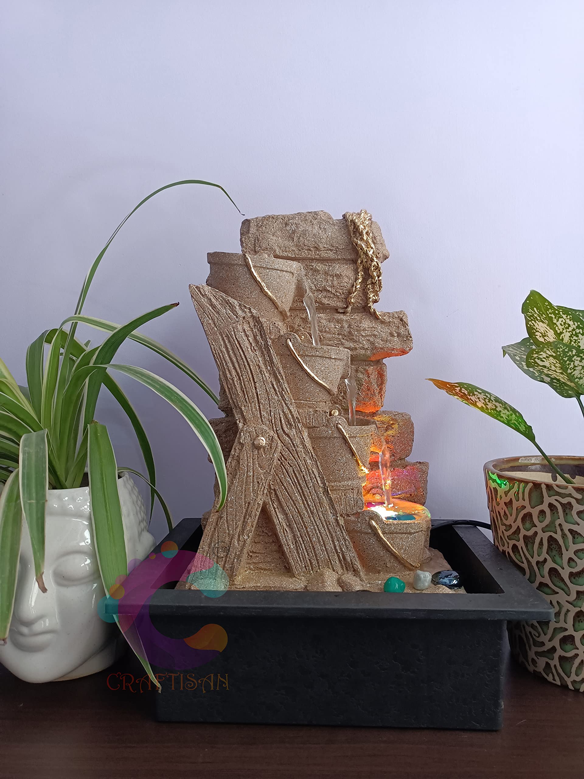 Three Step Table Top Water Fountain for Home Décor/Office/Indoor & Outdoor/Garden/Puja Room/Vaastu (C-012)-image-25