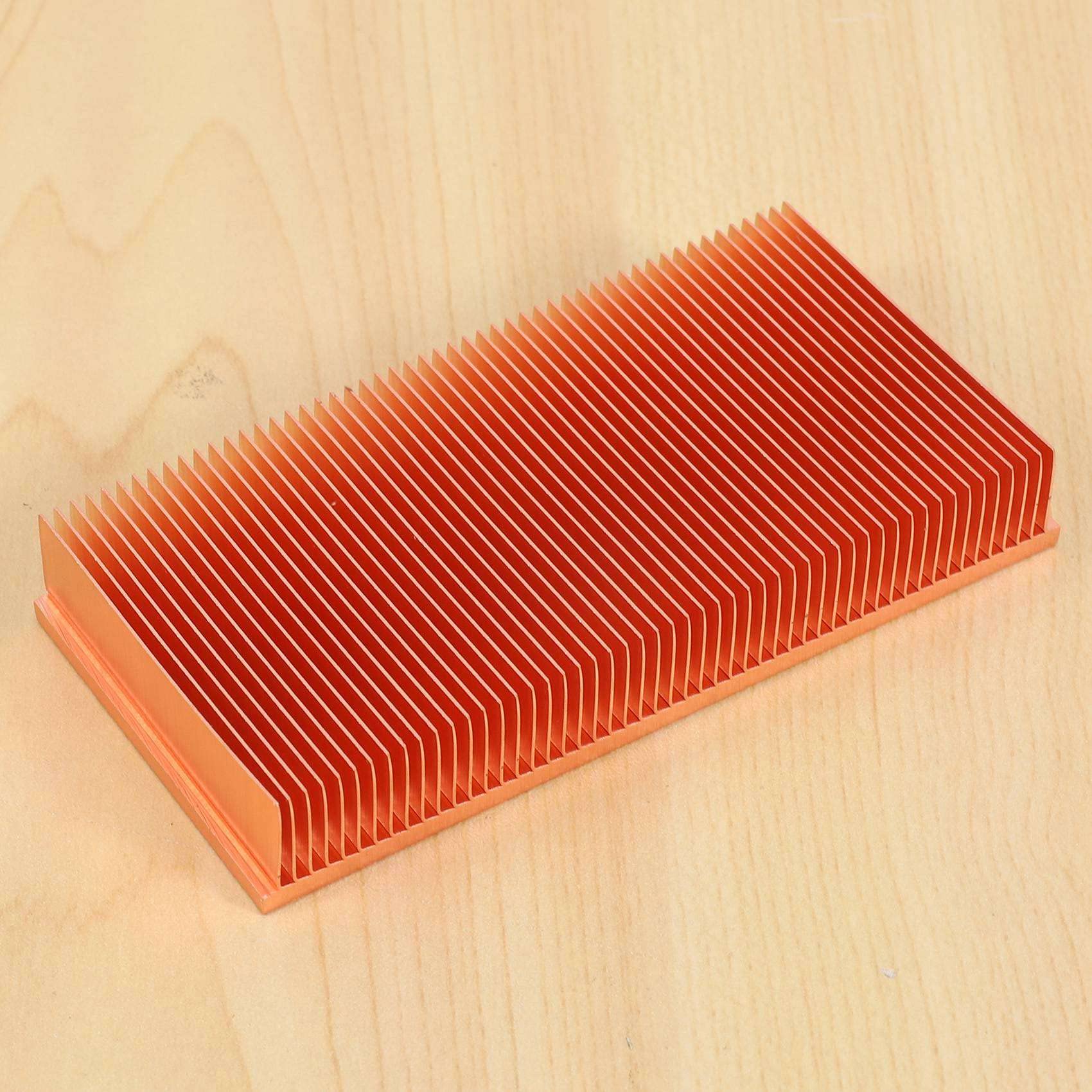 2X Disipador de de Cobre Puro 100X50X15mm Radiador de Disipador de de Aleta de Biselado para Chip de RAM Electrónico LED VGA Enfriador de Refrigeración