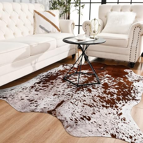 Plush Faux Cowhide Rug: Embrace Western Charm with Our Enchanting Decor Piece