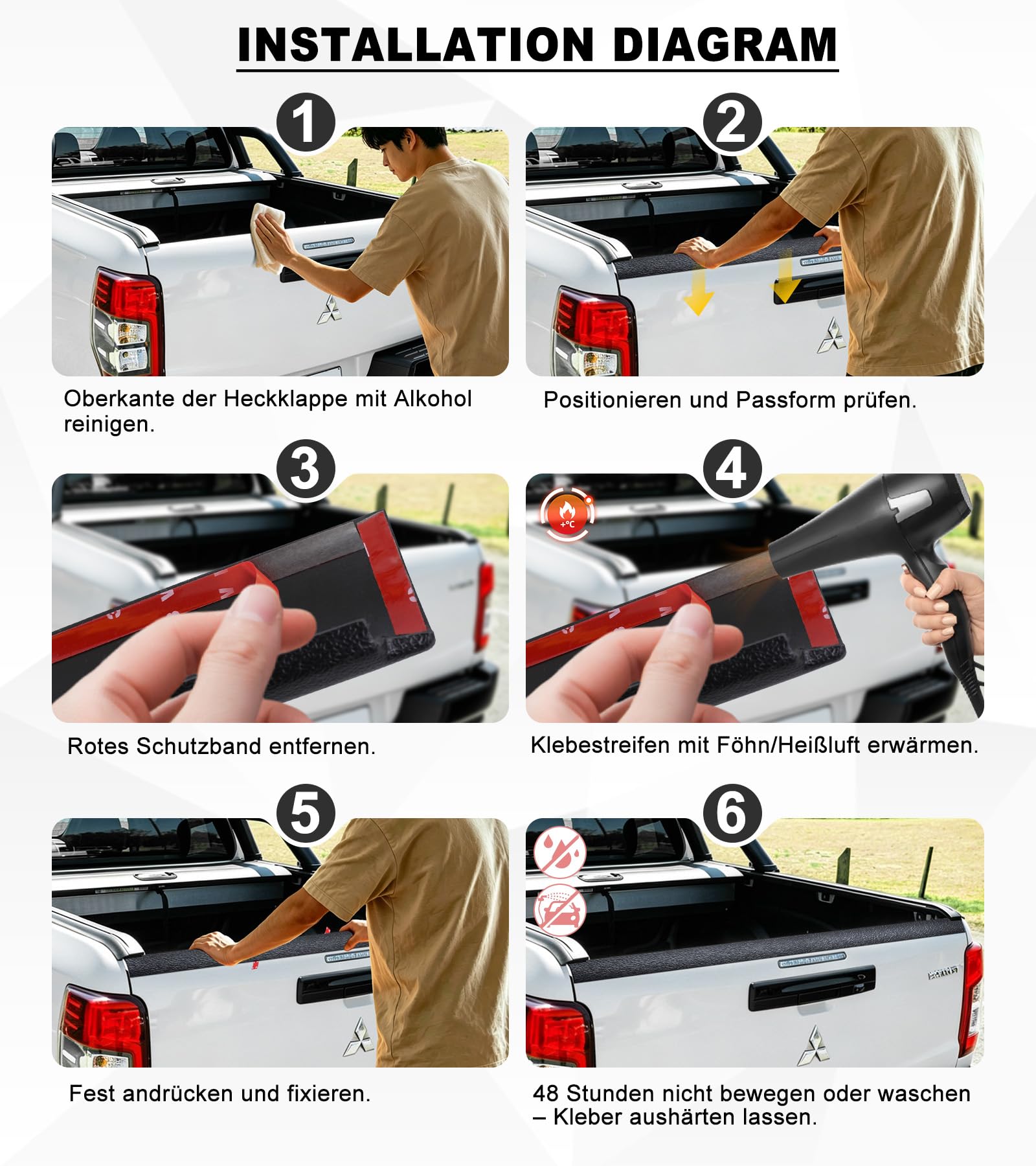 Protezione per portellone posteriore per Mitsubishi L200 Triton 2019-2024 Pickup Doppia Cabina Singola Protezione Paraurti Accessori