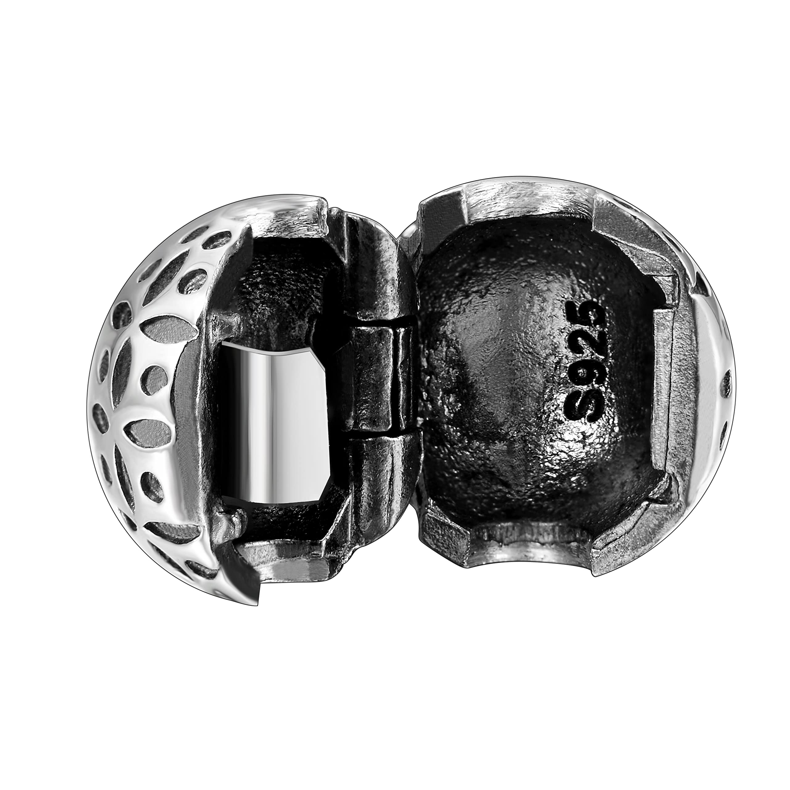 Andante-Stones 925 Sterling Silber Bead Charm Clip Stopper Sphere Tupfen - Element Kugel für European Beads Modul Armband + Organzasäckchen