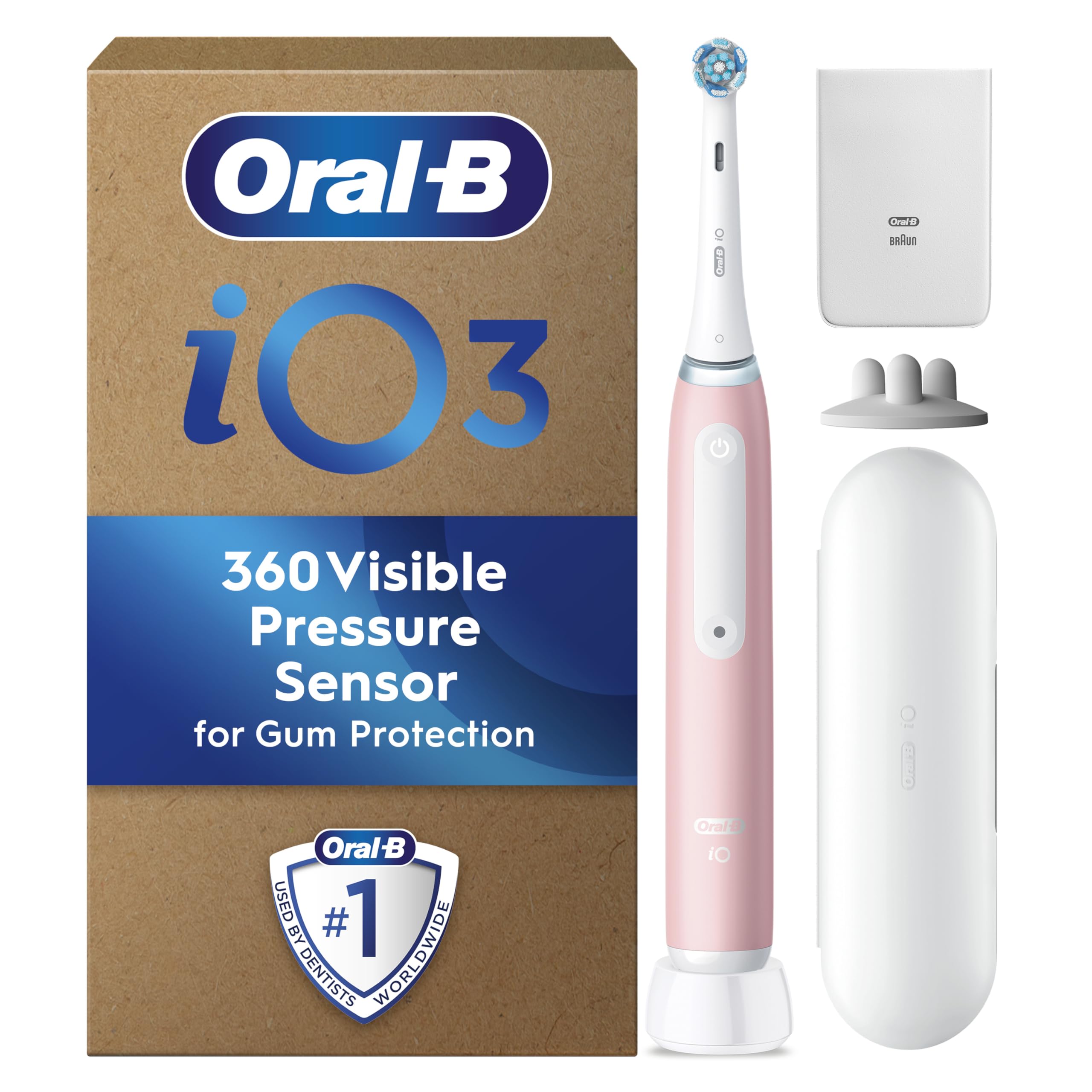 Oral-B iO 3 Blush Pink Ultimate Clean Electric Toothbrush, 1