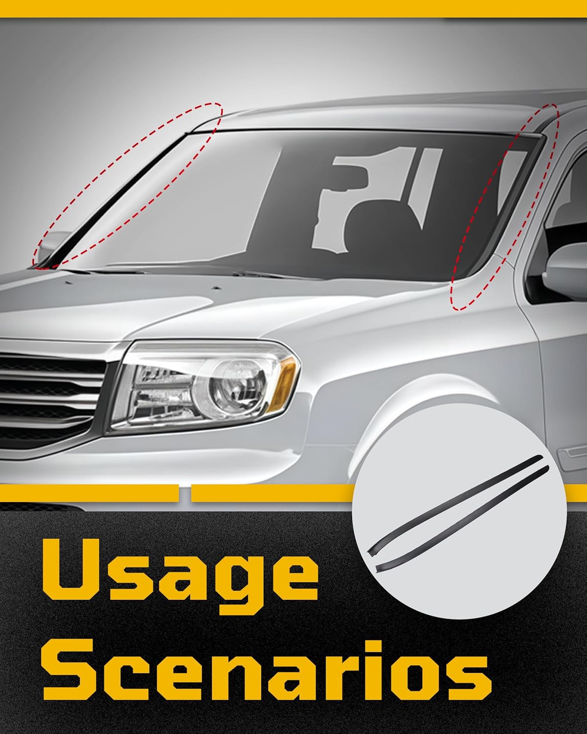 Left Right A Pillar Driver Passenger Side Windshield Trim Molding Compatible with Honda Pilot Pilots 2009 2010 2011 2012 2013 2014 2015 73152-SZA-A01ZA 73162-SZA-A01ZA 73162SZAA01ZA 73152SZAA01ZA