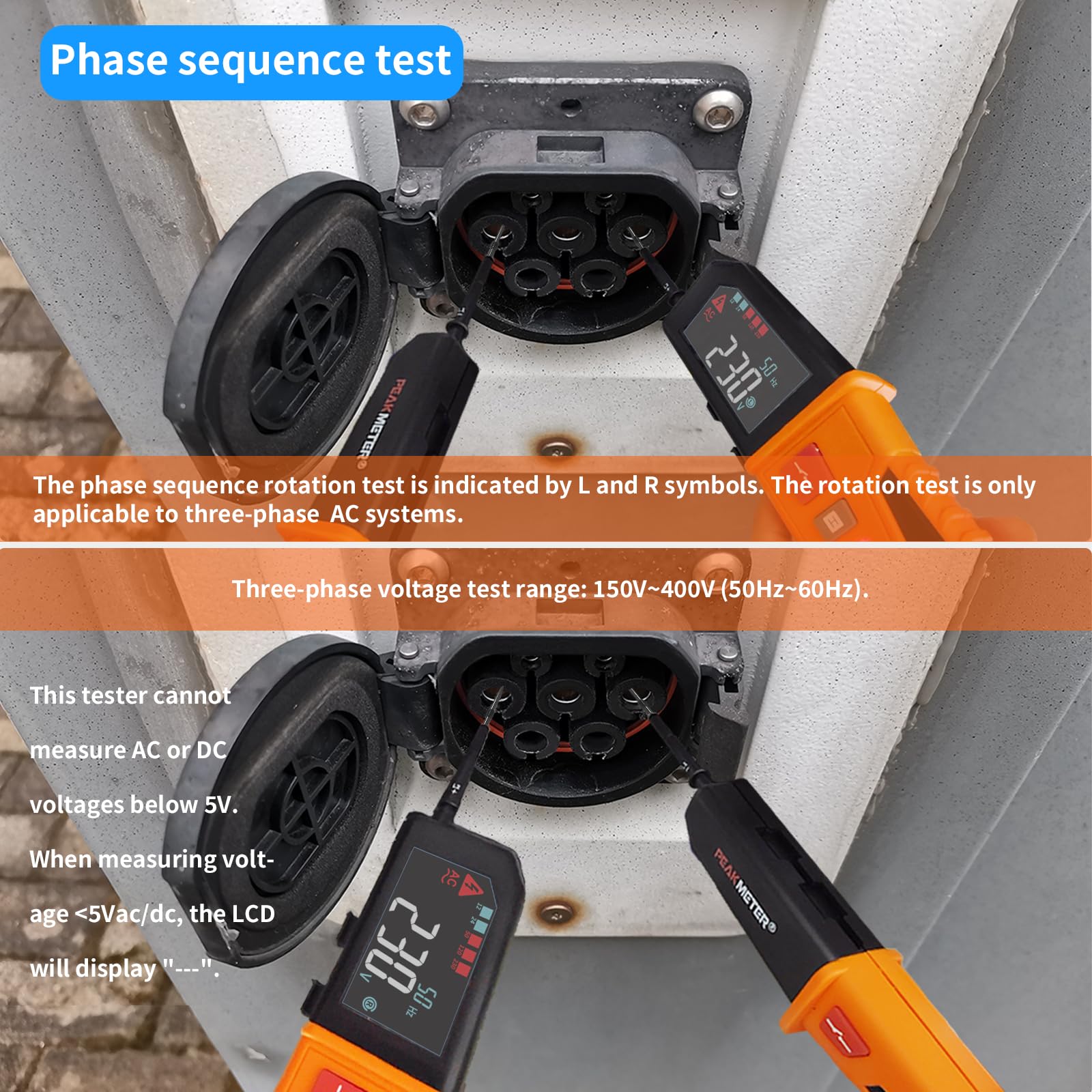 Tester di Tensione, Voltmetro Digitale Multifunzione Impermeabile, IP65, con Display LCD. Misurazione Della Tensione CA/CC Fino a 1200 V CA/1500 V CC(PM8200B)