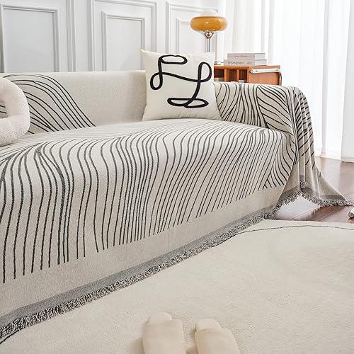 Miniatura 8 de STACYPIK Funda de sofá impermeable doble color beige, antideslizante, para perros y gatos, para exteriores, a prueba de fugas, lavable, protector de