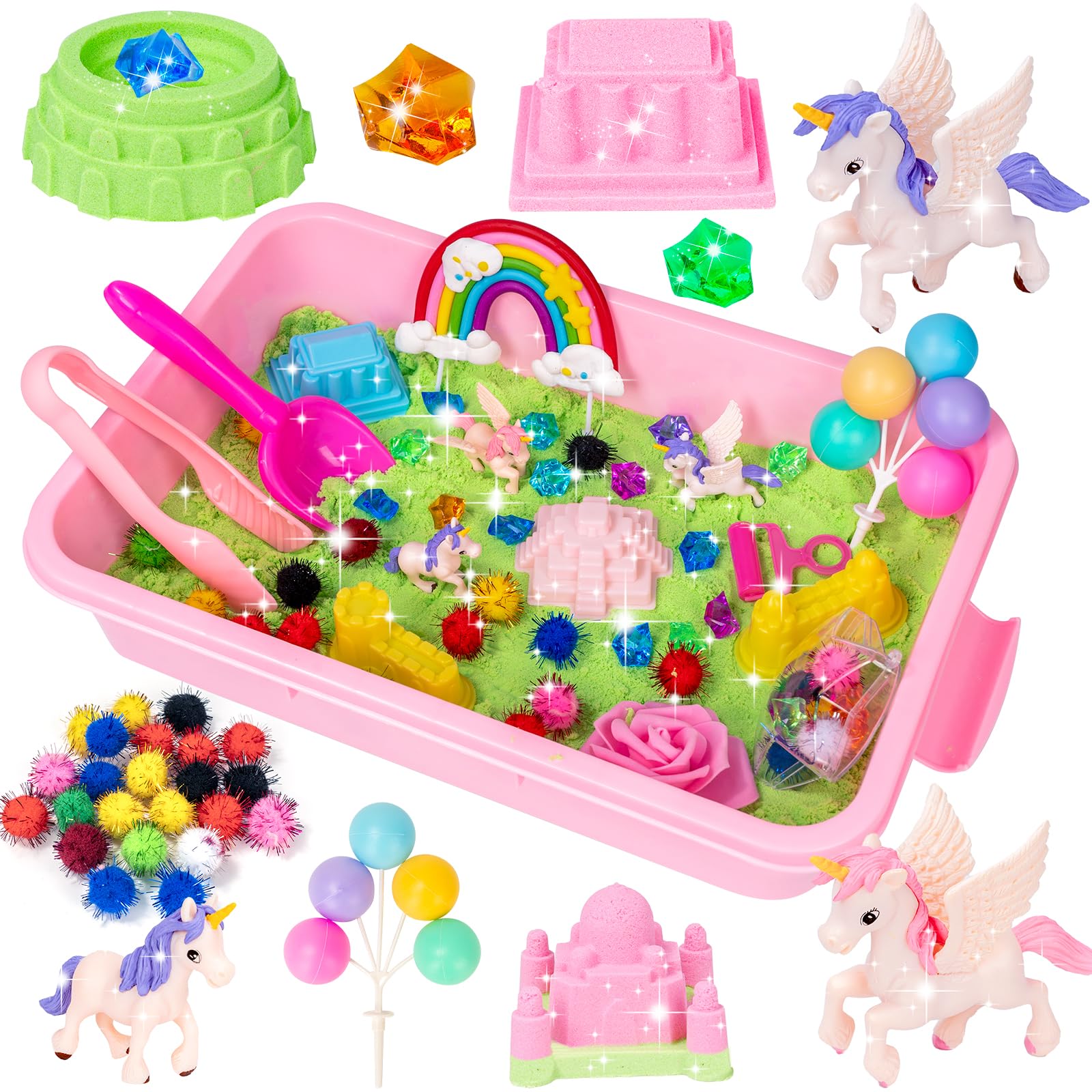 Sand Box Mermaid Sensory Bin Kit Colorful Play Sand 73