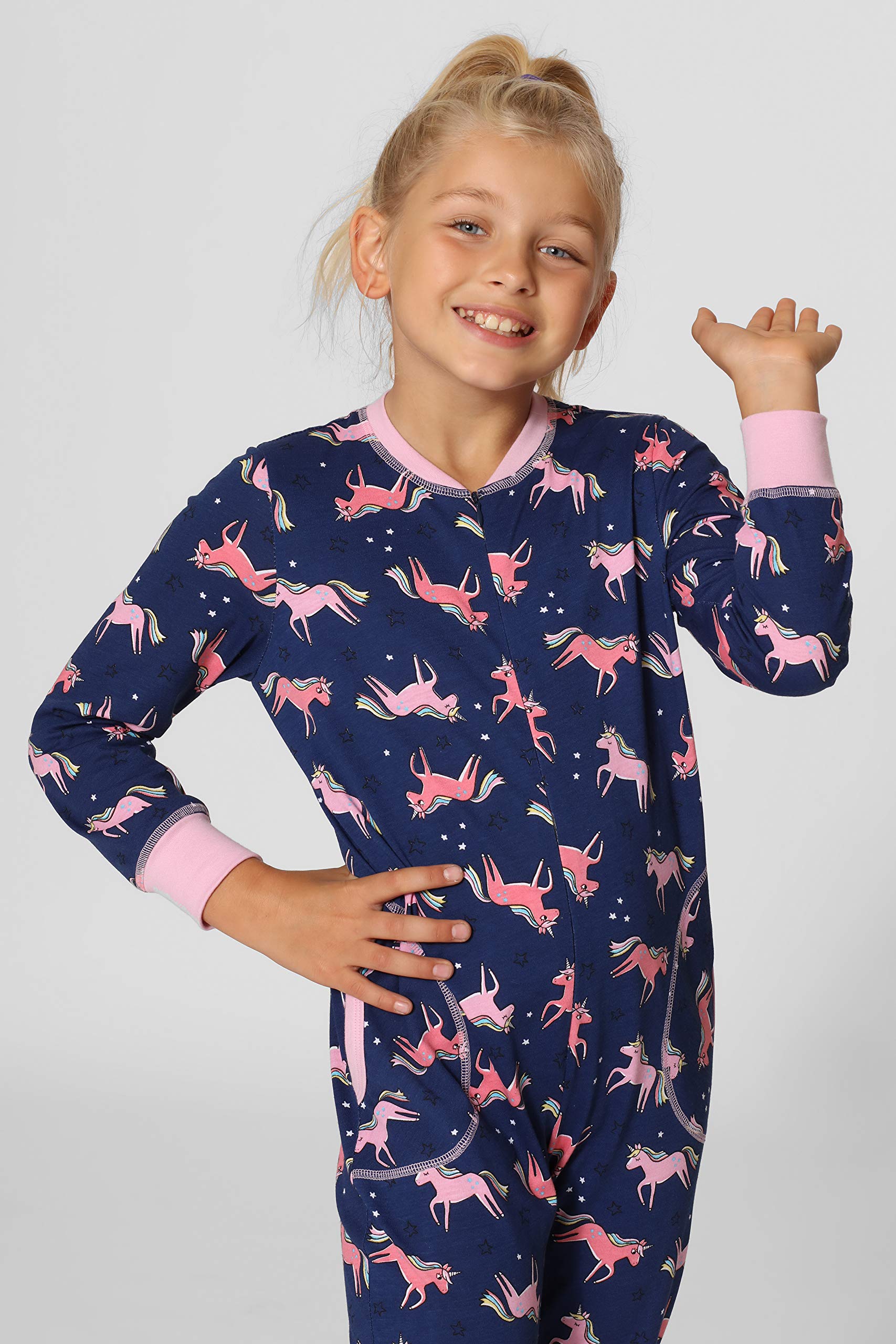 Merry Style Mädchen Schlafoverall Jumpsuit Mädchen Bequeme und warme Schlafanzug Kinder MS10-186