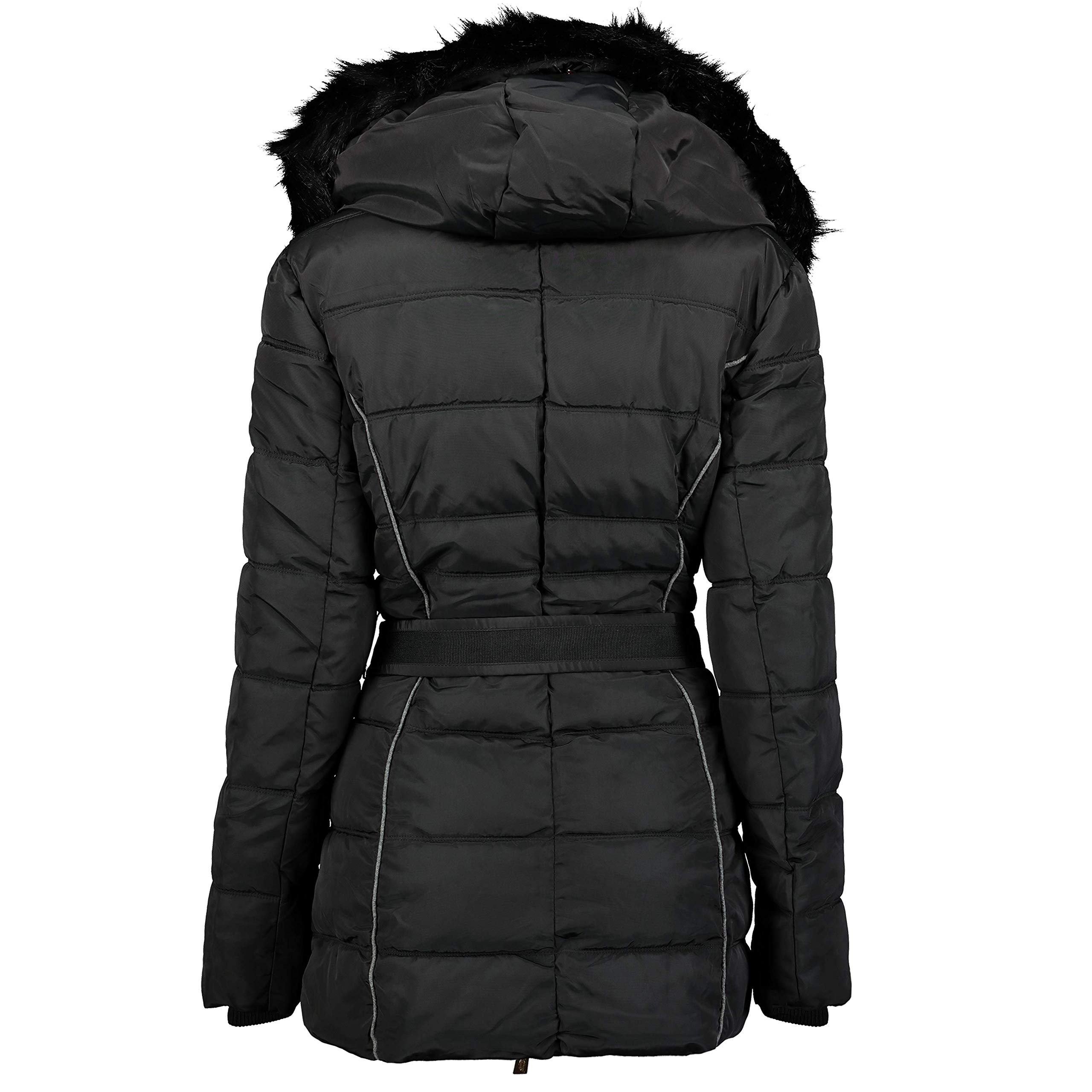 Geographical Norway Becky Lady - Parka Caldo Donna Autunno-Inverno - Cappotto Spesso Cappuccio Pelliccia Antivento - Cappotto Lungo Caldo