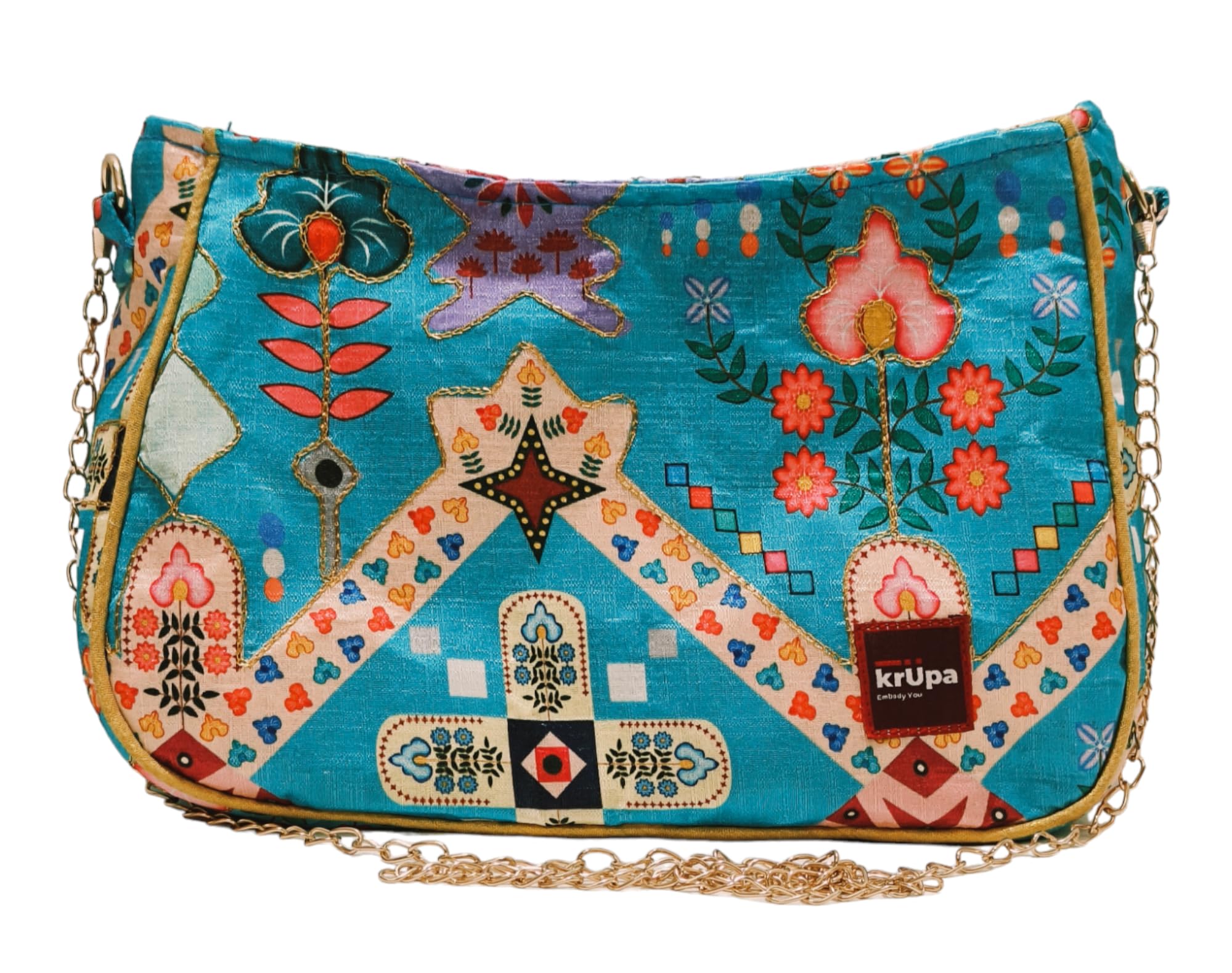 Krupa Women sling bag/clutch with Detachable Golden Chain Perfect for Parties & Special Occasions-picture-35