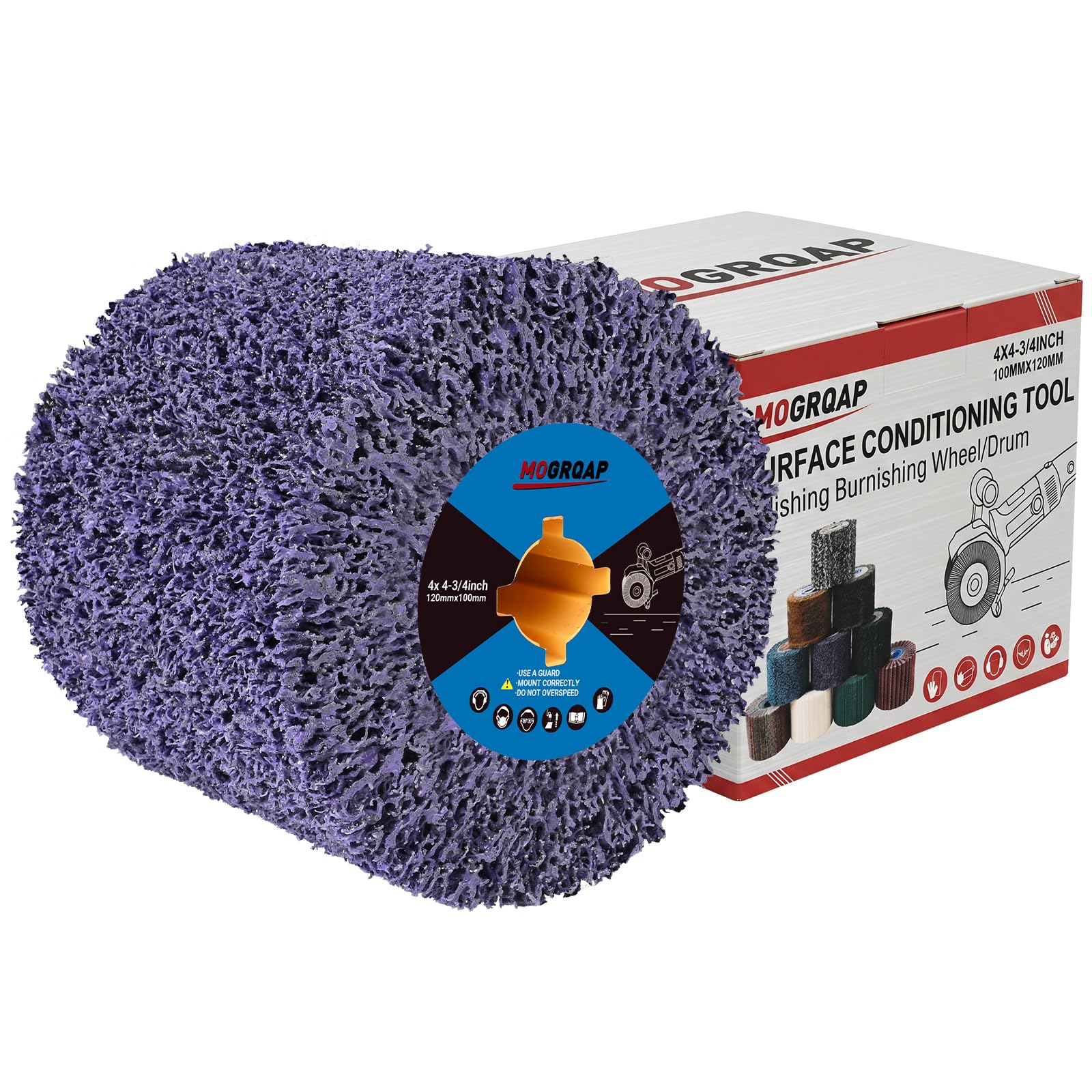 MOGRQAP 36 Grit Polishing Drum Ceramic Abrasive Drawing Wheel for Metal