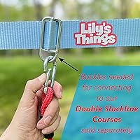 Vista 4 de Lily's Things Barra de Columpio de Trapecio con Anillos de Gimnasia Accesorios Ninja Warrior para Curso de Obstáculos Ninja Slackline Accesorios