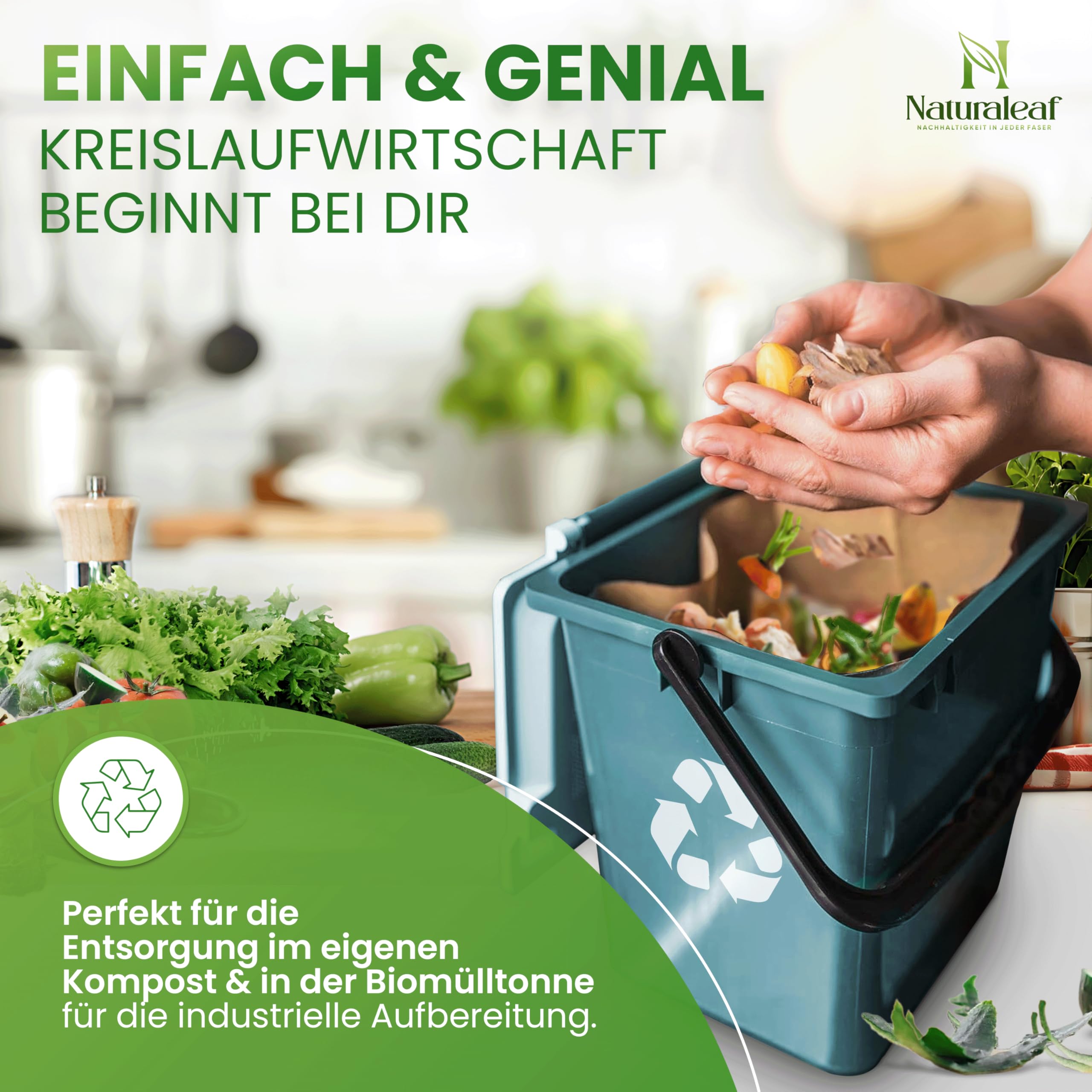Biomüllbeutel 20L | 100 Stück | Extra Nass- & Reißfest