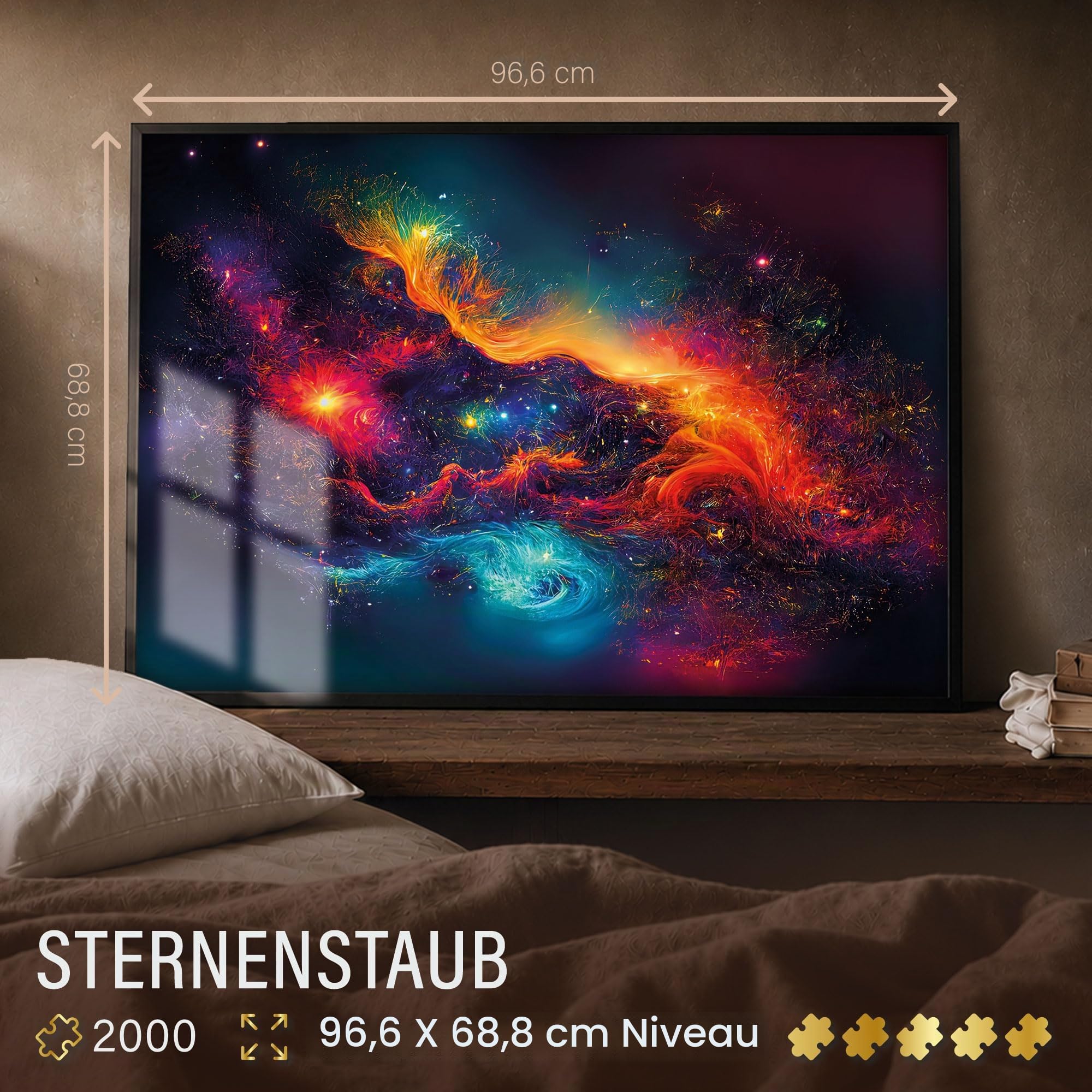 Ulmer Puzzleschmiede - Puzzle spatial « poussière d'étoiles » - Puzzle efficace de 2000 pièces avec motif galaxie étoilée - Motif puzzle à l'univers, cosmos, mondes fantastiques