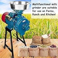 Vista 4 de Electric Grain Grinder Mill 3000W, 110V Dry Cereals Grinder with Funnel, Commercial Electric Feed Mill Dry Grinder, Rice Corn Grain Coffee Wheat