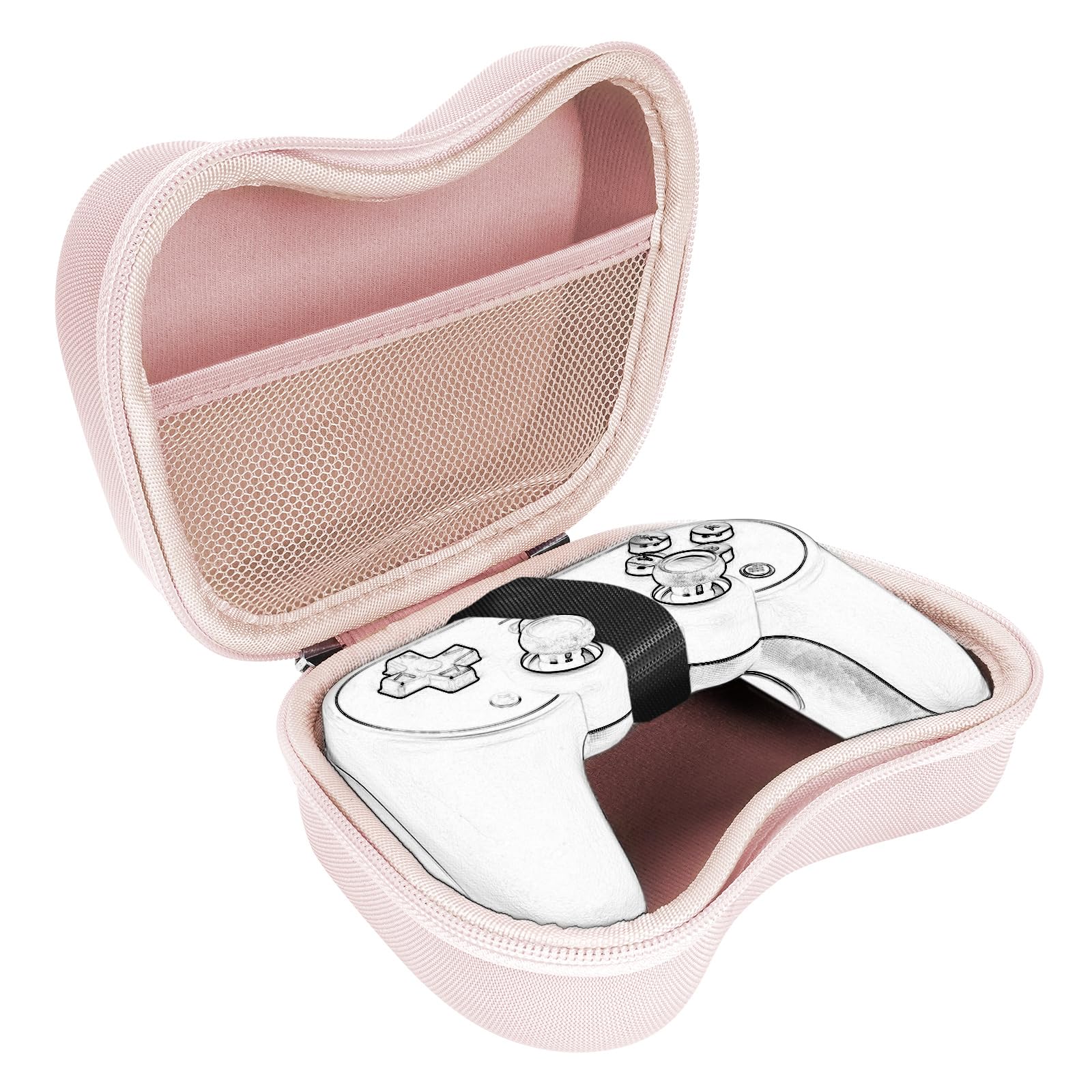 Linkidea Custodia rigida per controller da viaggio, compatibile con 8BitDo Pro 2/Ultimate Bluetooth/2.4G Dual Sense Wireless Controller Accessori da gioco, custodia protettiva per giochi (rosa), rosa