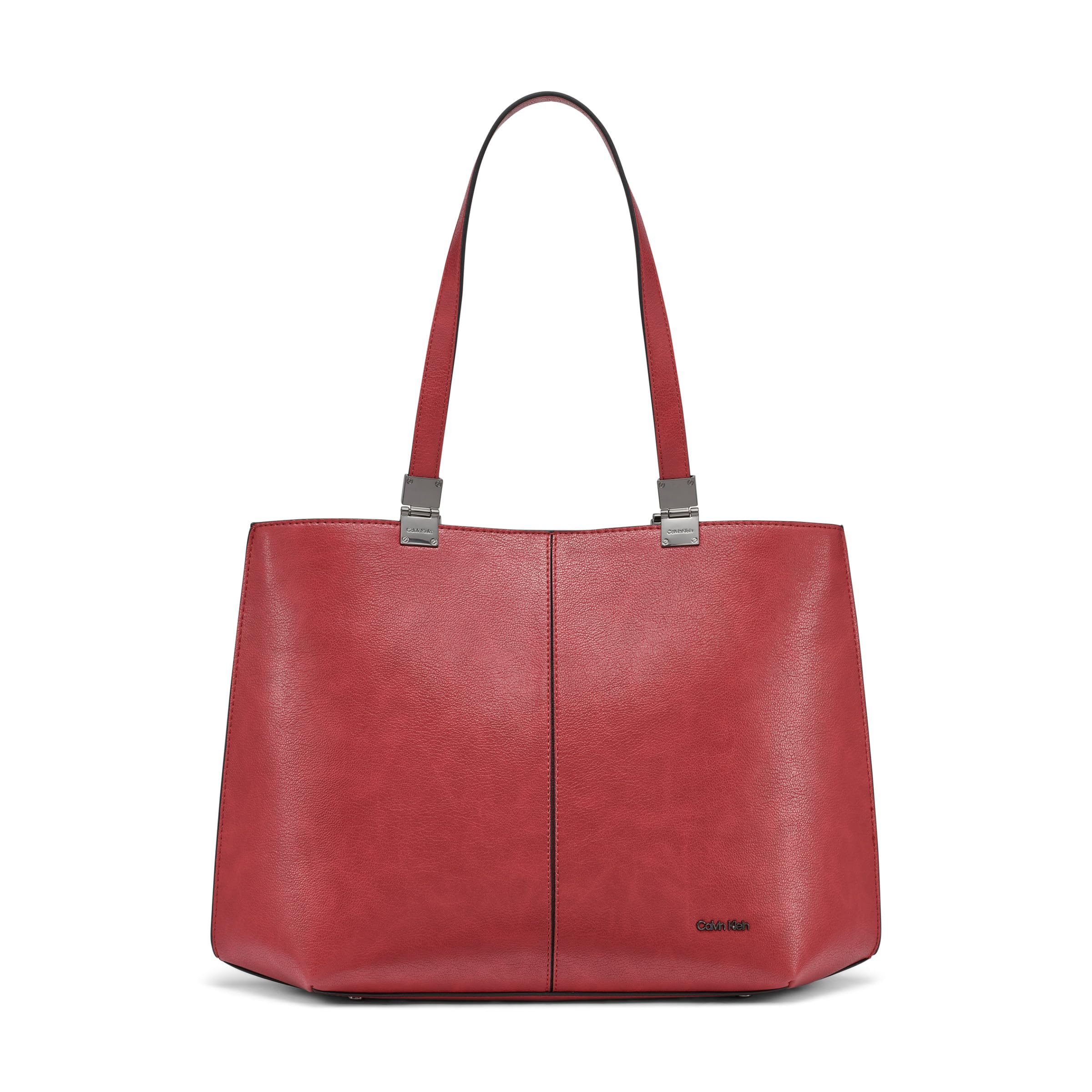 Calvin Klein Women's Granite Geometric Tote Bag – Vegan Leather, Monogram, 3 Pockets Granite Geometric Tote