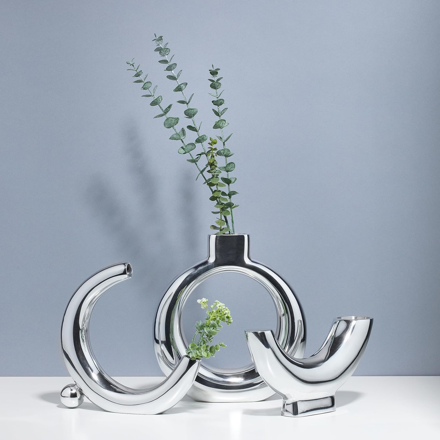 Nambé Solarium Crescent Moon Vase – Lunar Inspired Artistic Alloy Sculpture, Unique Decorative Accent for Flowers, Greenery, or Standalone Display, Modern Table Centerpiece and Elegant