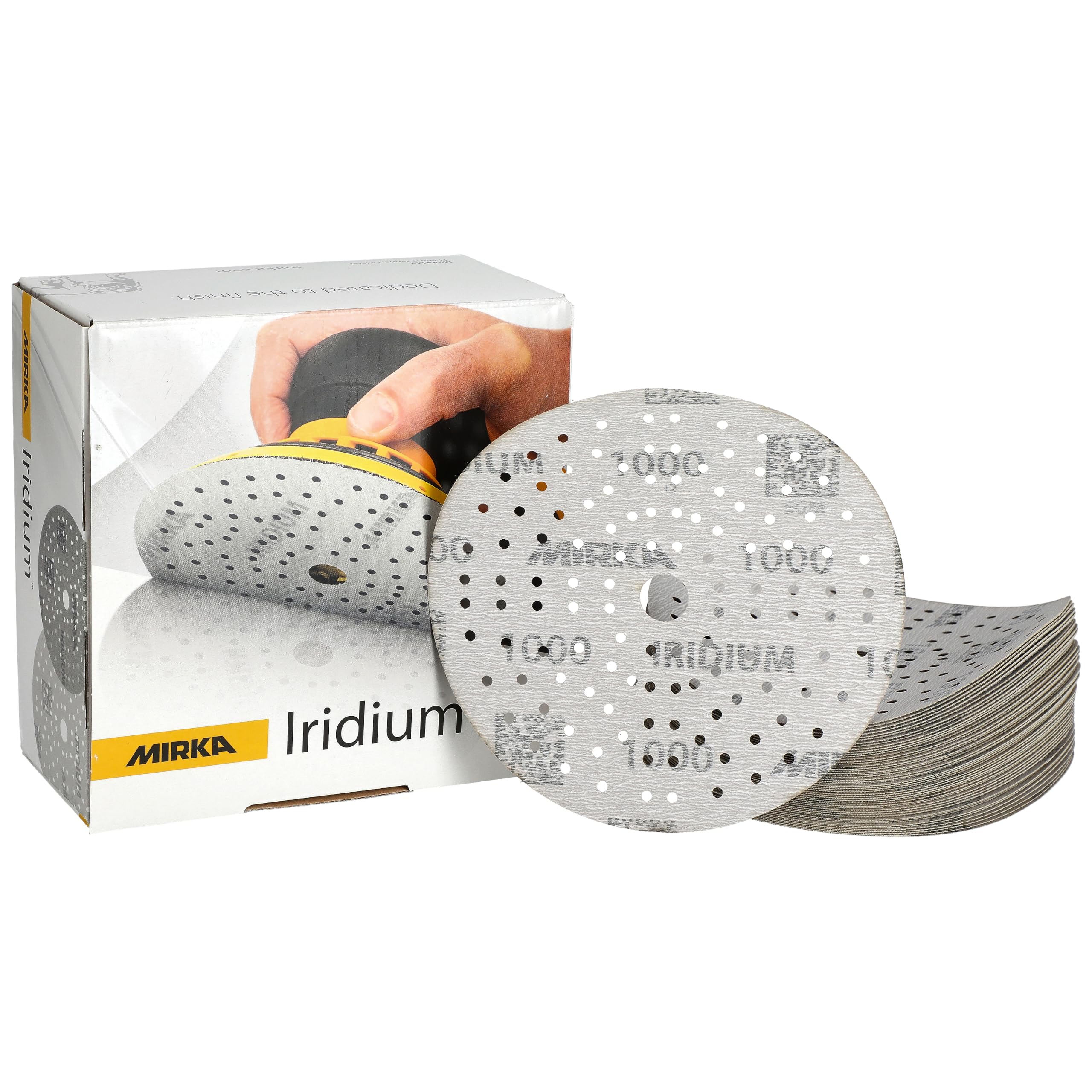 Mirka Abrasive Sheets Iridium Sandpaper Ø 150mm Hook & Loop 1000 Grit