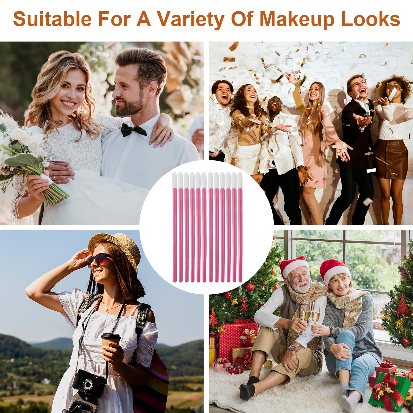 200Pz Monouso Pennelli per Labbra, Spazzole di Rossetto Usa e Getta, Lip Gloss Applicatore, Micro Pennelli Labbro, Applicatore Bacchette per Labbra Correttore, Strumenti per Bellezza Trucco