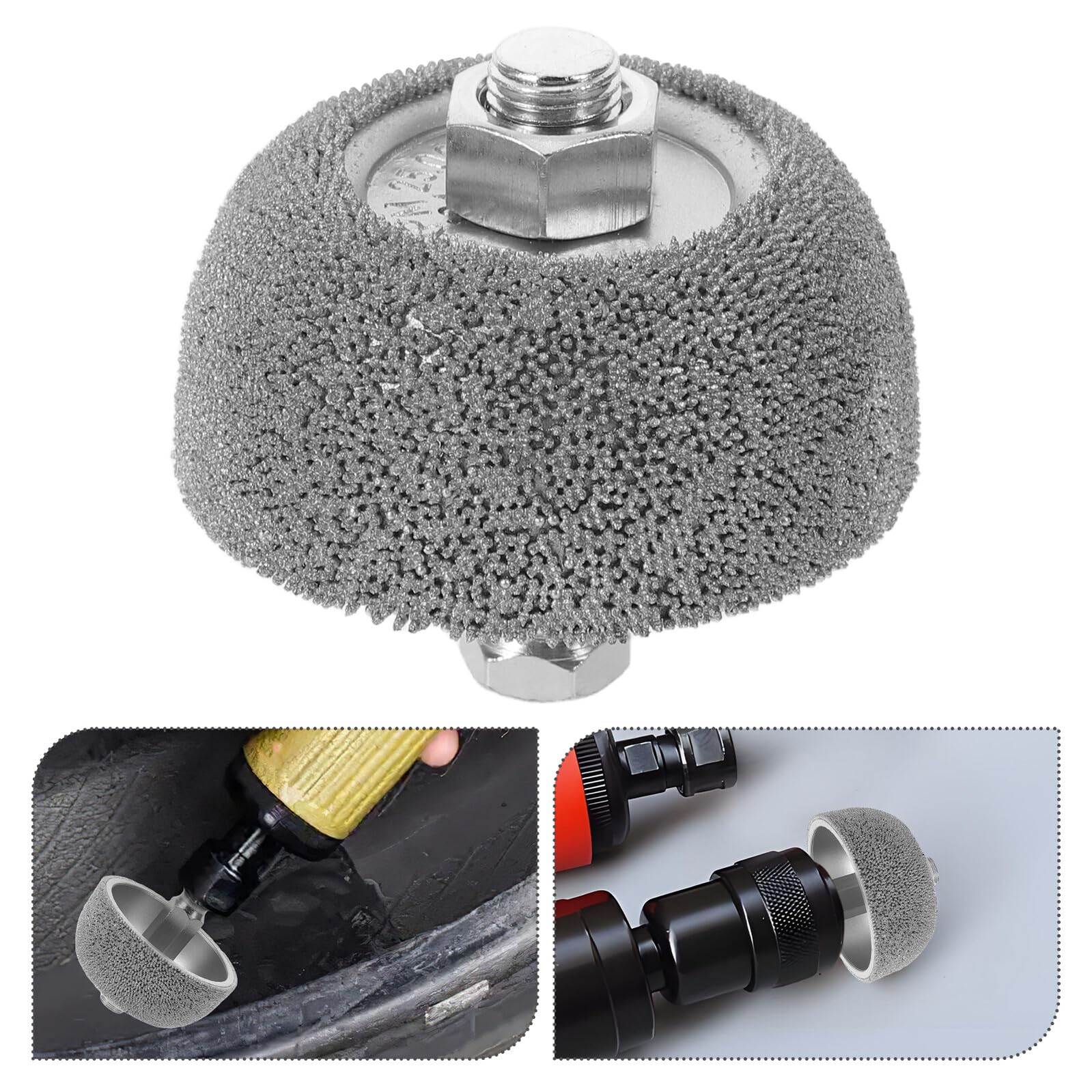 Angoily Ruota di Levigatura per Riparazione Pneumatici in Allumina Argento Abrasione Uniforme e Rimozione Controllata di Gomma per Preparazione Auto e Riparazione Pneumatici