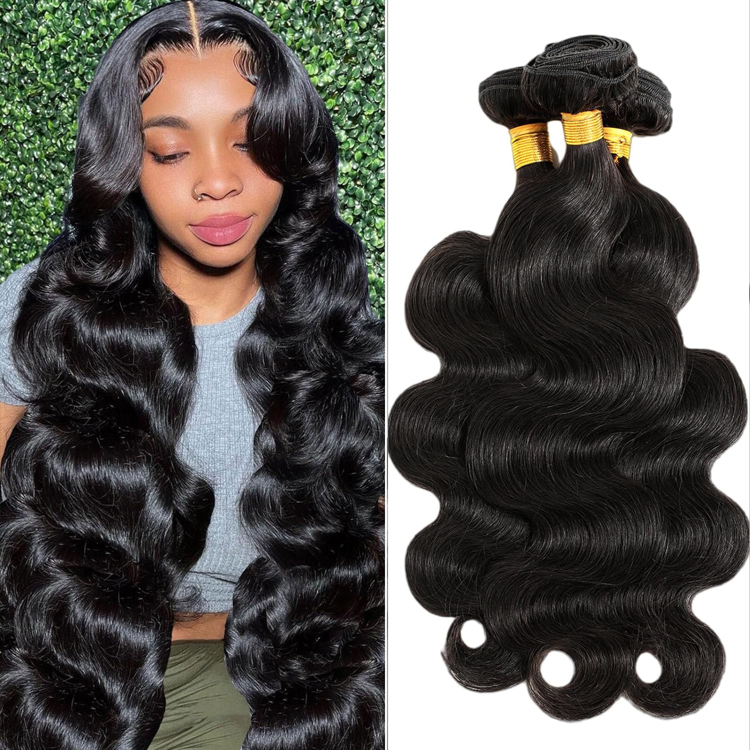 12A Human Hair Bundles 16 18 20 Inch Body Wave Bundles Human Hair 100% Unprocessed Brazilian Virgin Hair Body Wave 3 Bundles Deals Human Hair