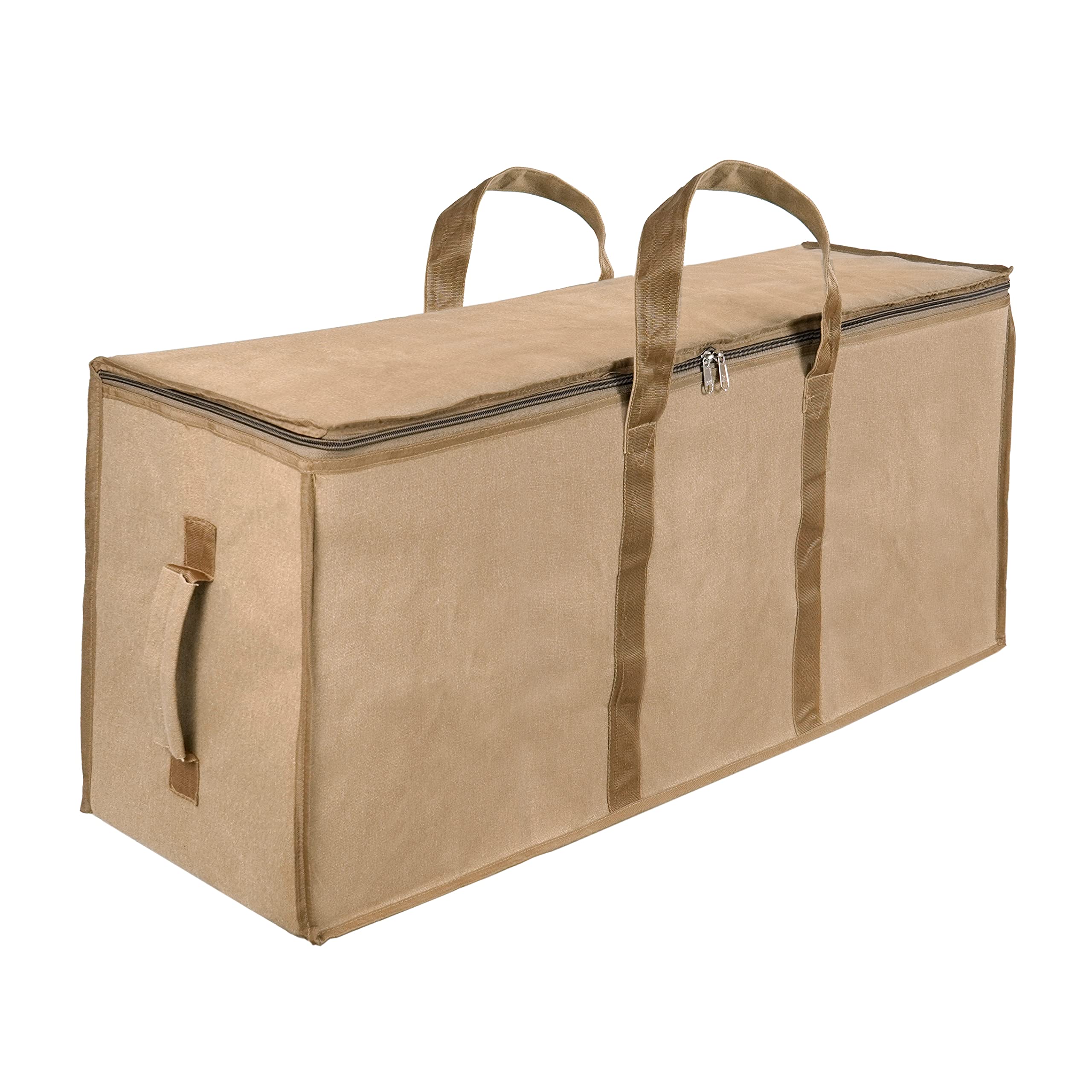 Storite 90L Jumbo Heavy Duty Canvas Storage Bag – Moisture-Proof Multi-Purpose Organizer for Clothes, Toys, Blankets & Moving – With Strong Handles – Cream (87x38x26 cm, Rectangular)