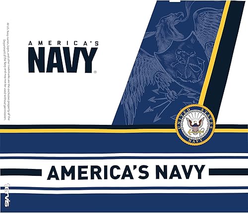 Miniatura 2 de Tervis Vaso aislado de doble pared Navy Forever Proud fabricado en Estados Unidos mantiene las bebidas frías y calientes, botella para agua de 24