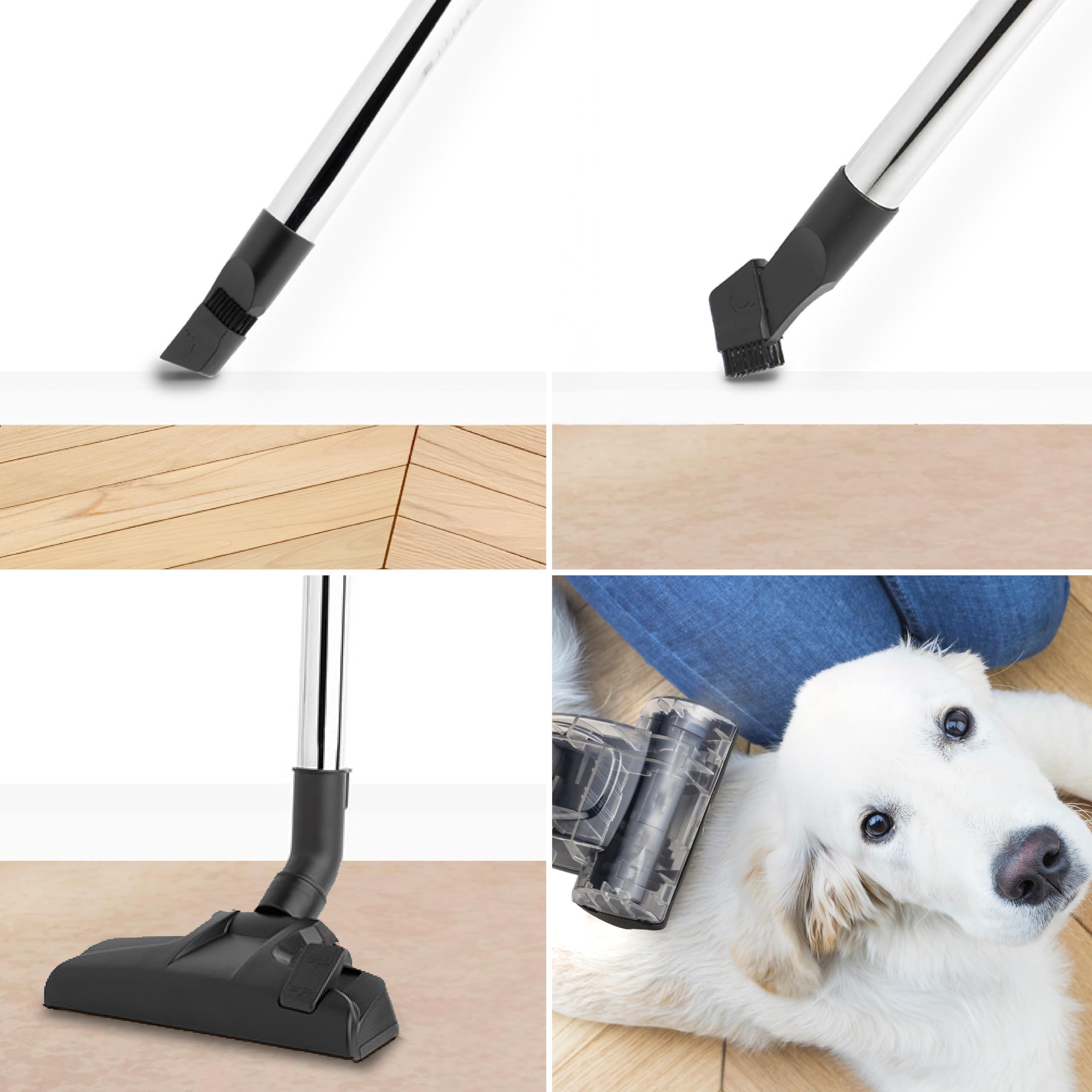 H.Koenig Aspirateur sans Sac cyclonique STC58, Aspirateur Traineau, Silencieux, Puissant 850 W, Capacité 2,5L, Compact et Léger pour Sols Durs, Tapis et Animaux, Filtre HEPA12, Rouge