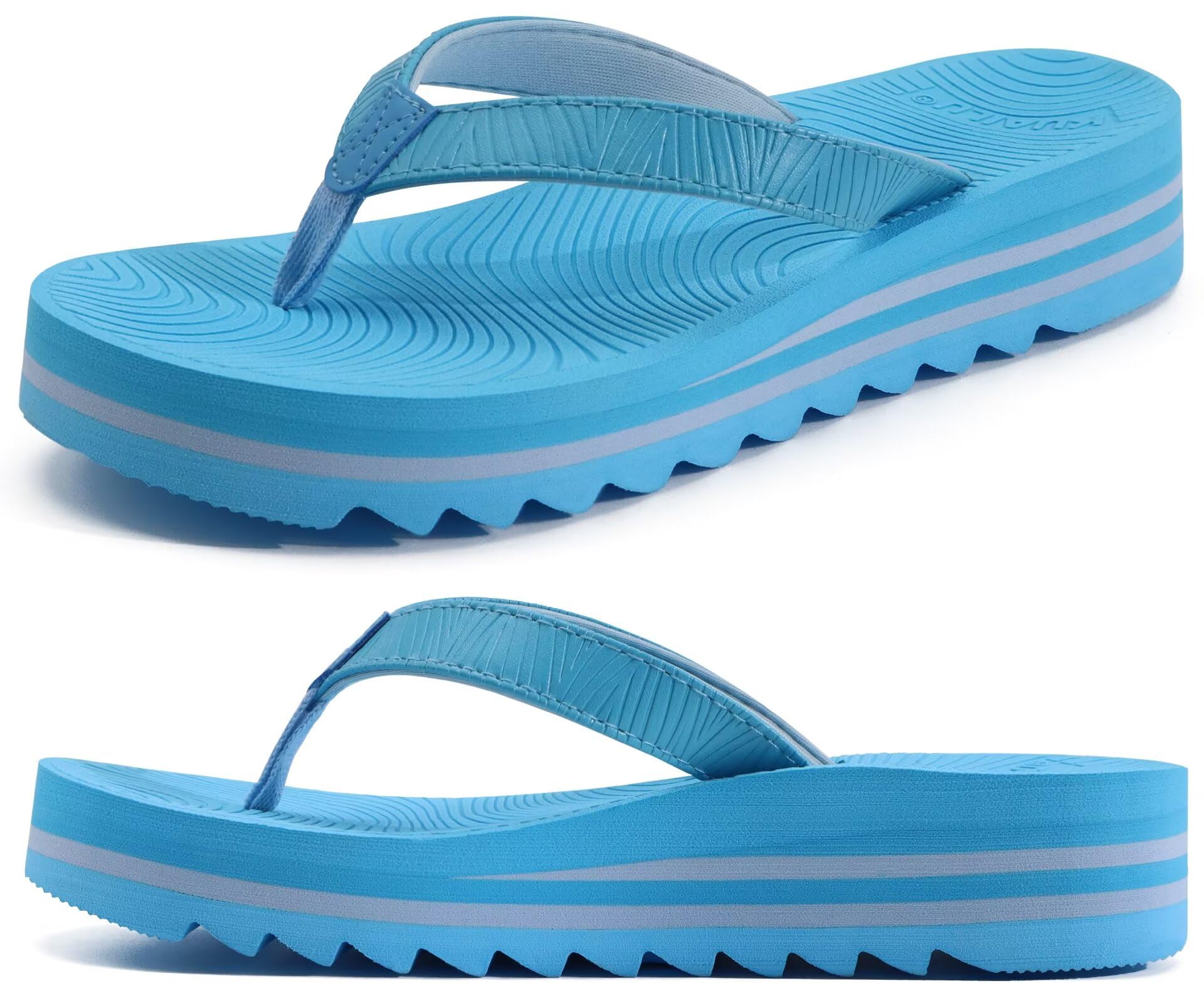 KuaiLu Damen Flip Flops Komfort Yoga Matte Plattform Leichte Zehentrenner für Frauen Dressy Sommer Strand Thong Sandalen, Weich Kissen Fußbett EU36-43