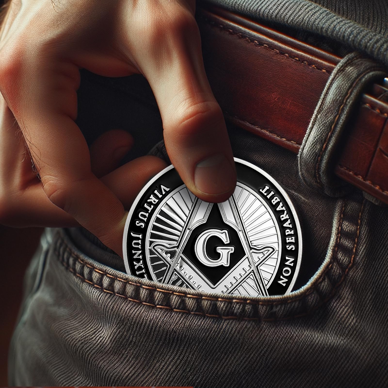 Freemason Exclusive Latin Wisdom Coin VIRTUS JUNXIT MORS NON SEPARABIT -  Masonic Gifts for Men UK : Amazon.nl: Stationery & Office Supplies