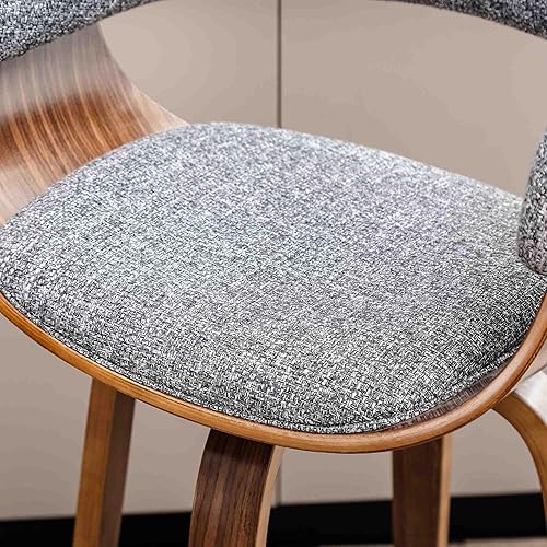 Miniatura 8 de Glitzhome Juego de 2 taburetes giratorios de altura de mostrador, sillas tapizadas de tela de 24.5 pulgadas de alto con respaldo y reposapiés,