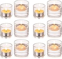 Vista 1 de Glasseam Portavelas votivas de cristal, juego de 12 unidades, mini velas flotantes para centros de mesa de boda, decoraciones de fiesta de Navidad