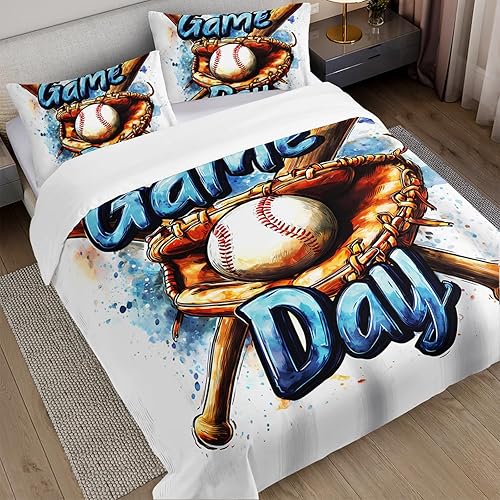 Miniatura 8 de AILONEN - Ropa de cama con estampado de control de videojuegos, para niños, funda de edredón, supersuave y resistente a la decoloración, 3 piezas,