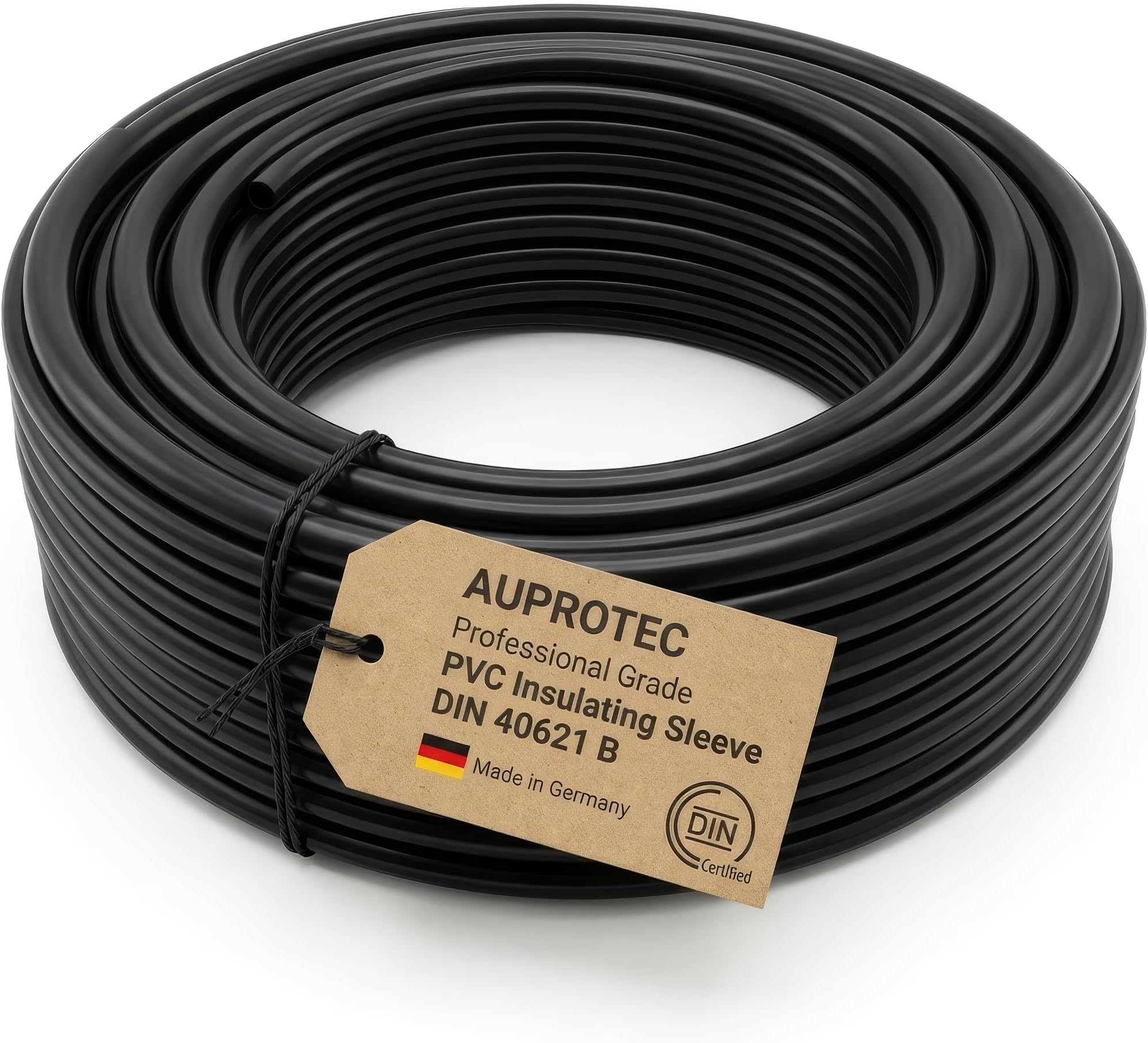 AUPROTEC Black Cable Sleeve 4mm x 10m I Flexible & Insulated PVC I Protection for Wires in Automotive and Electrical use I Black