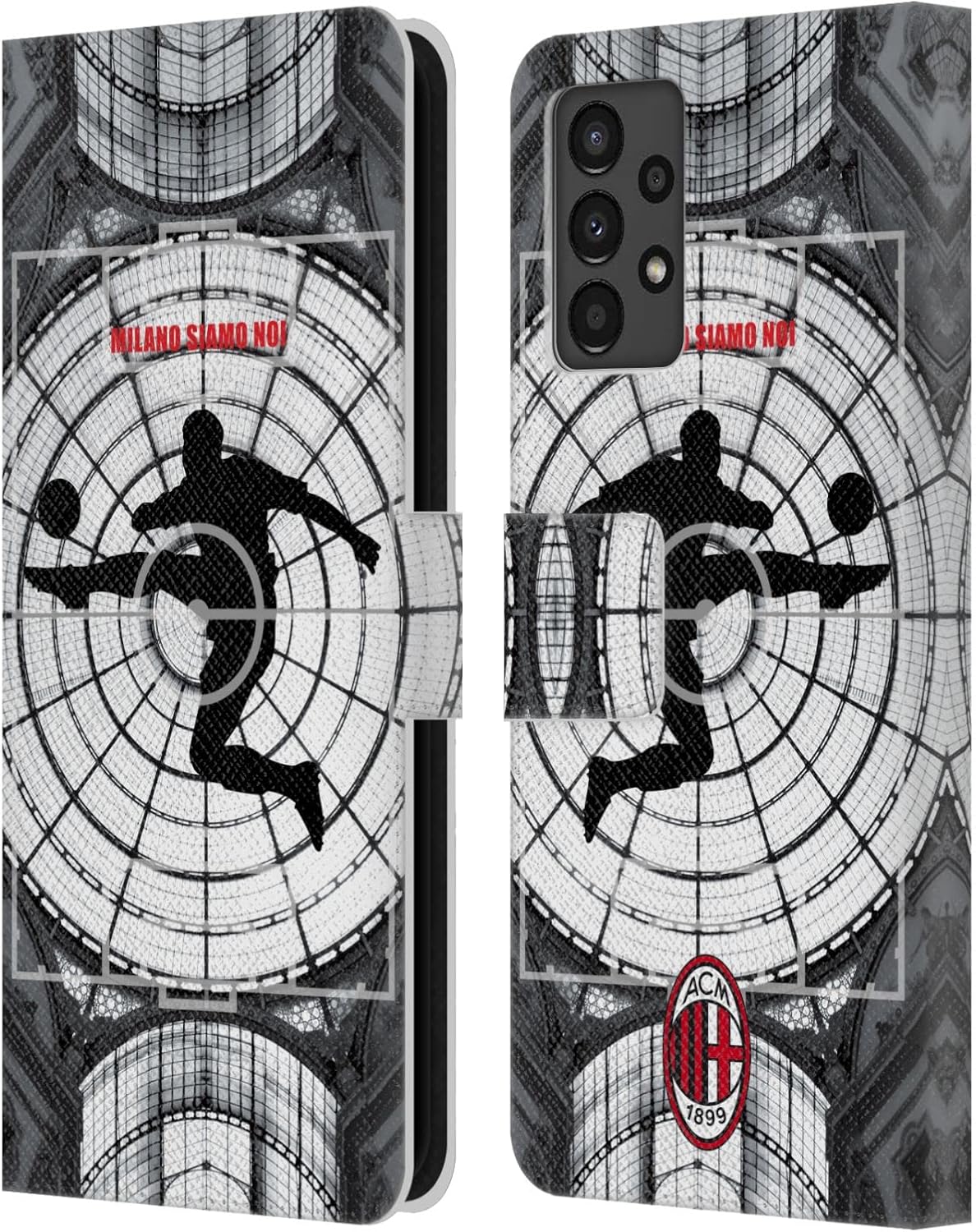 Head Case Designs Officially Licensed AC Milan Milano Siamo NOI Adults Leather Wallet Case Compatible with Samsung Galaxy A13 (2022)