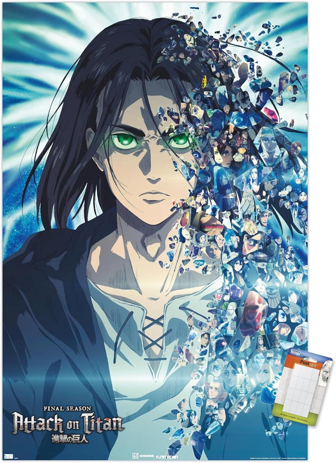 Trends International Attack on Titan: The Final Season - Fragments Wall Poster, 22.375" x 34", Premium Poster & Mount Bundle